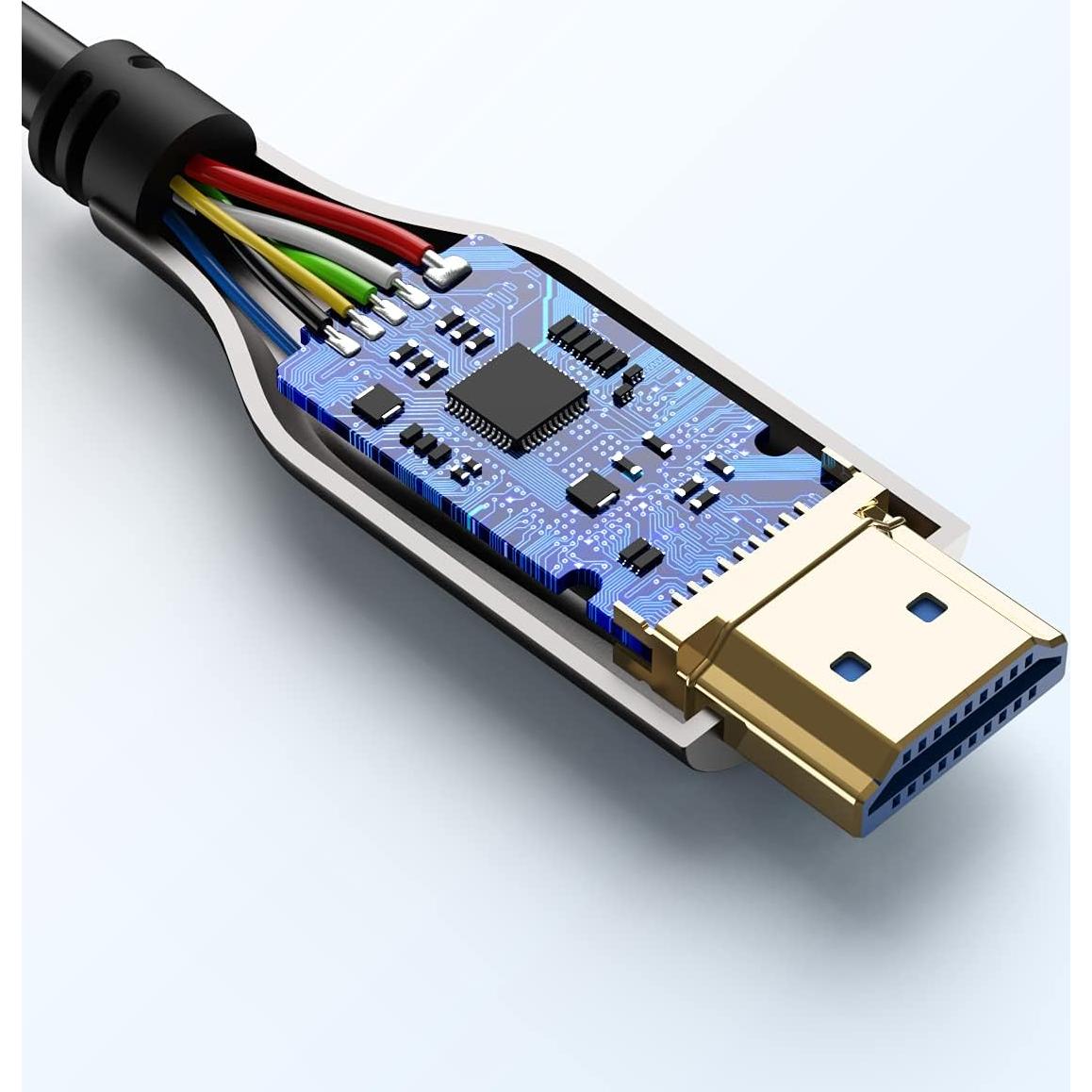 Cable HDMI de fibra óptica 30.48m EVAIO 18Gbps 4K HDR10