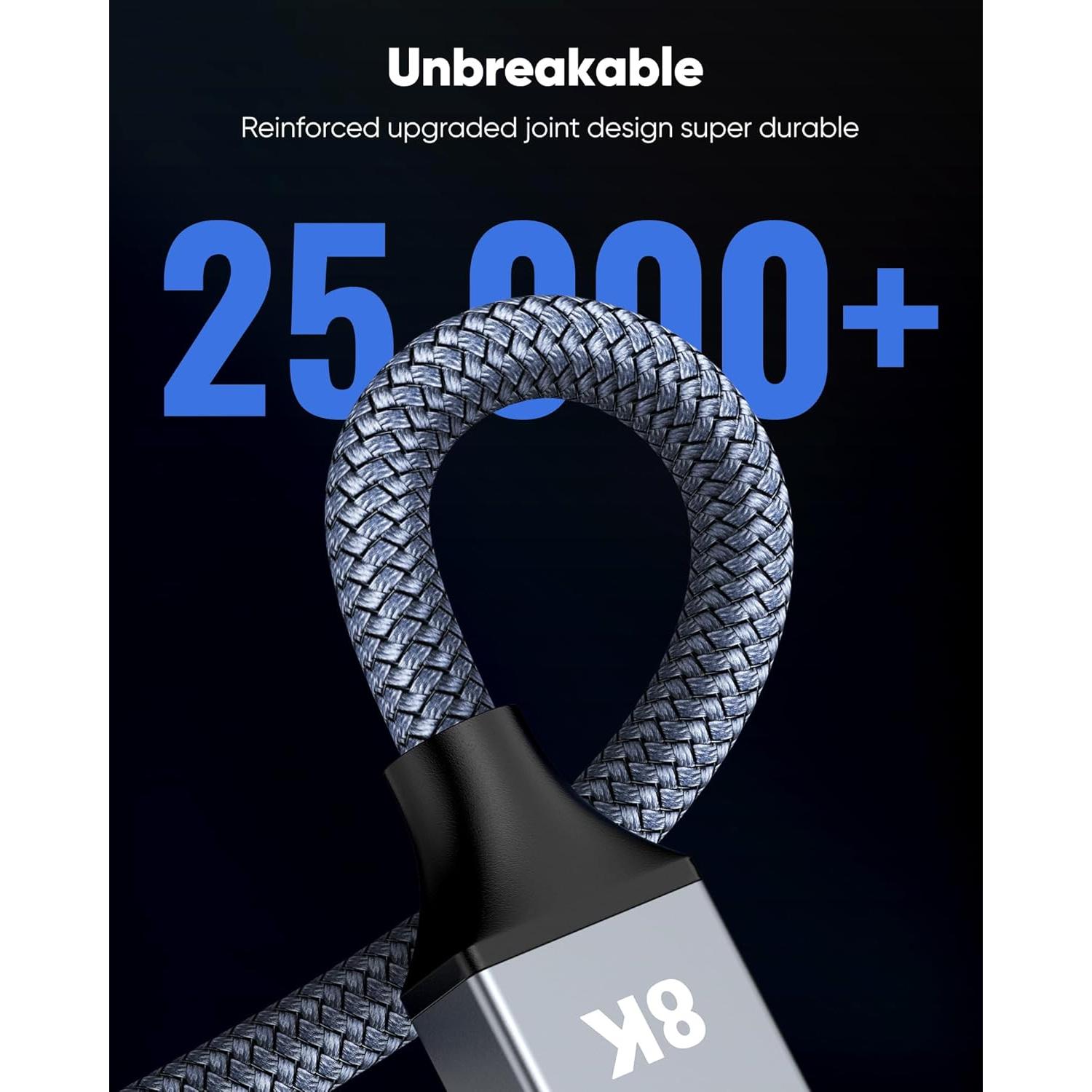 Cable HDMI 2.1 Capshi 9.14m 48Gbps 8K 4K@120Hz Trenzado