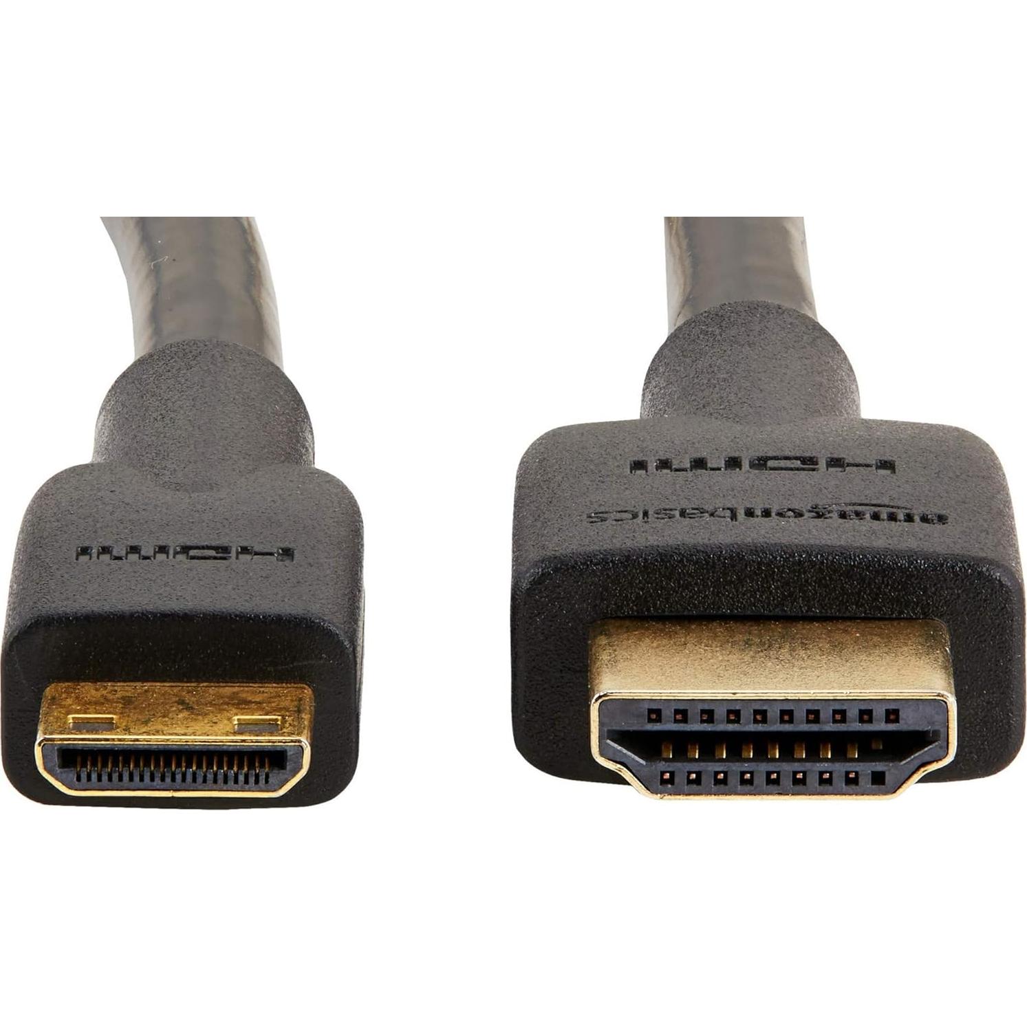 Cable Mini HDMI a HDMI Amazon Basics 1.83 m Alta Velocidad Negro