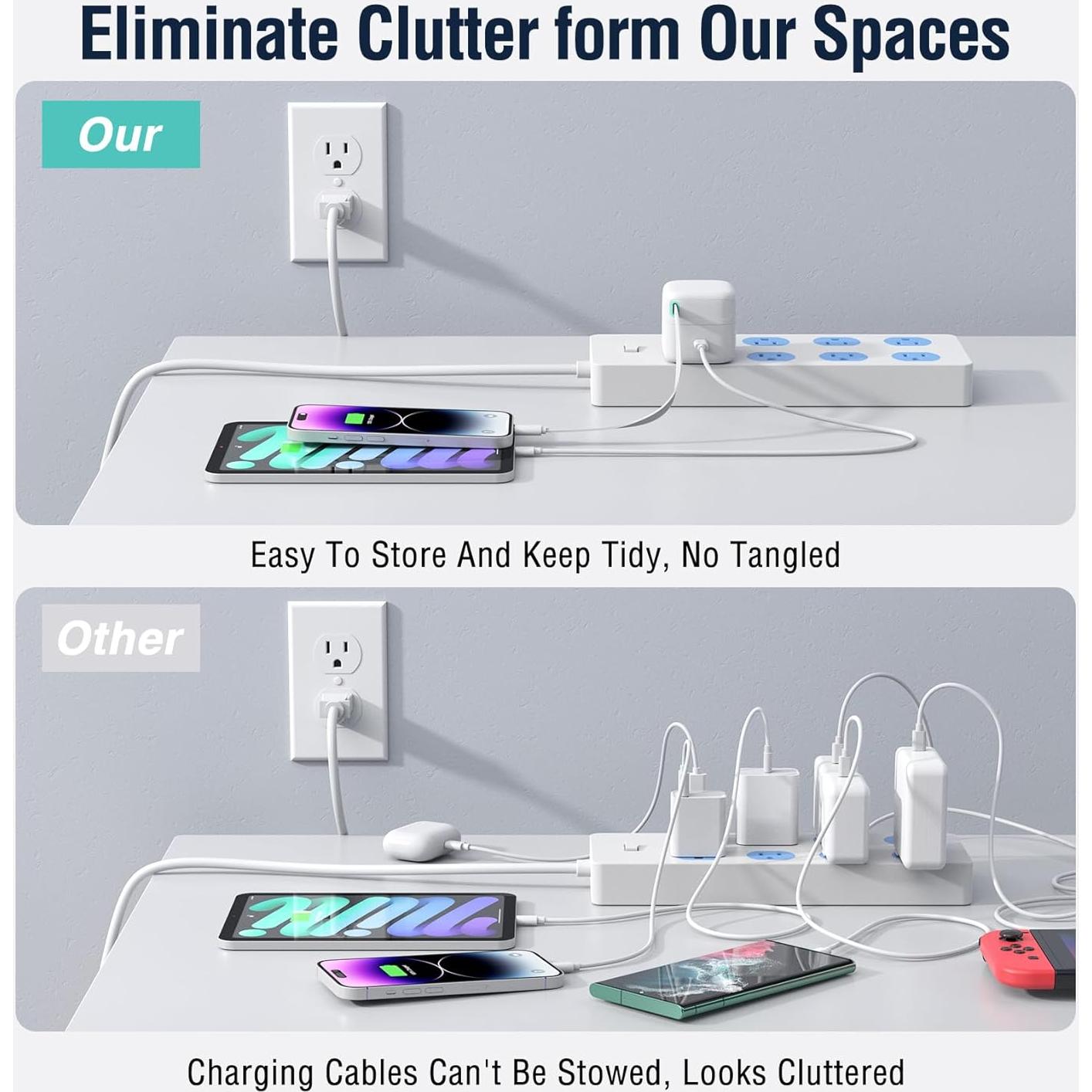 Cargador de Pared Retráctil DreamBee 35W con Cable Tipo C 80cm