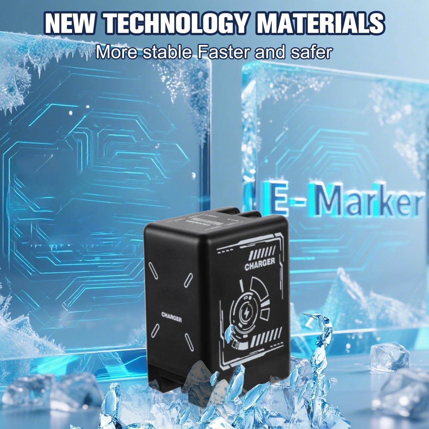 Cargador Rápido Retráctil 45W con Doble Cable - Negro