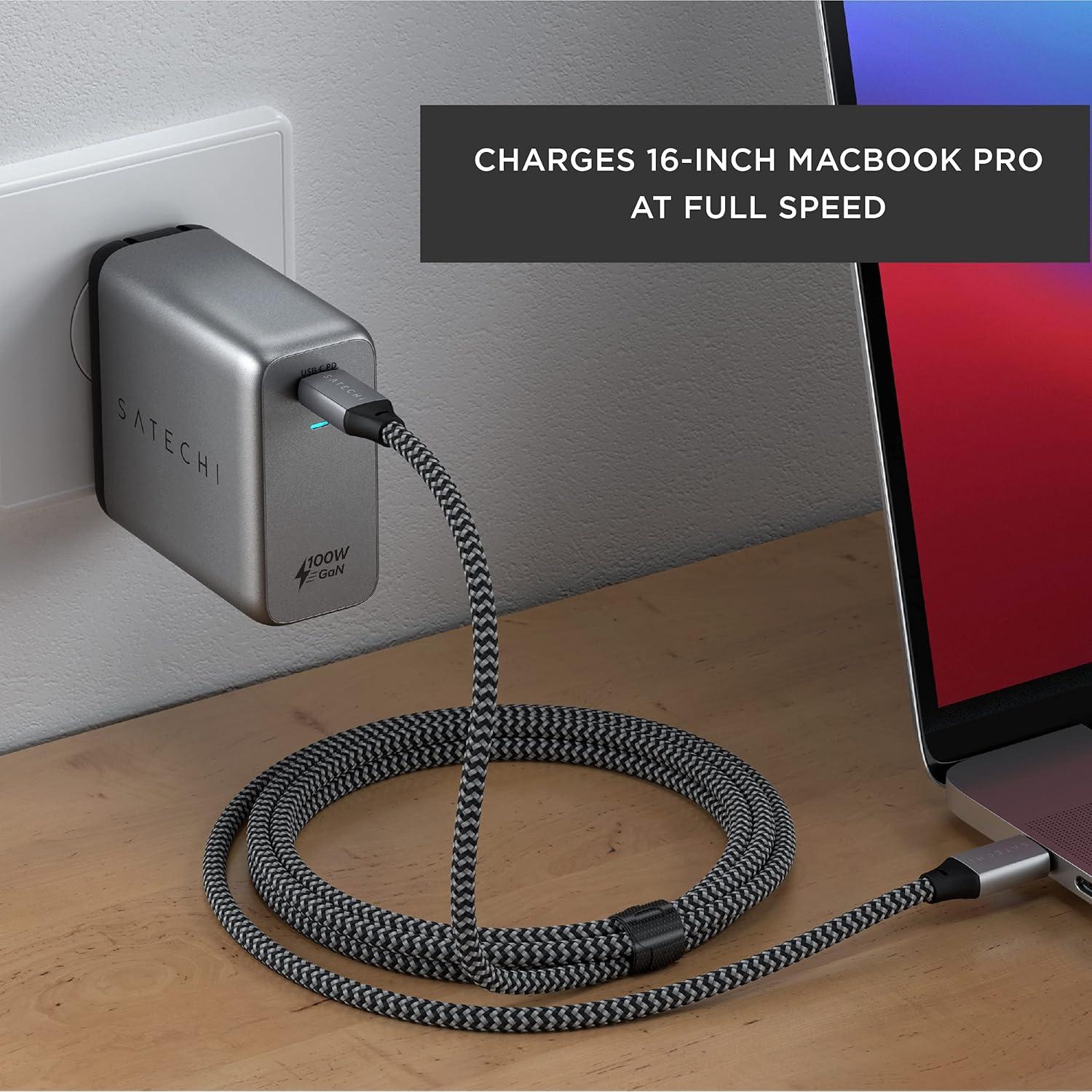 Cargador de pared USB-C PD Satechi 100W GaN - Compatible MacBook