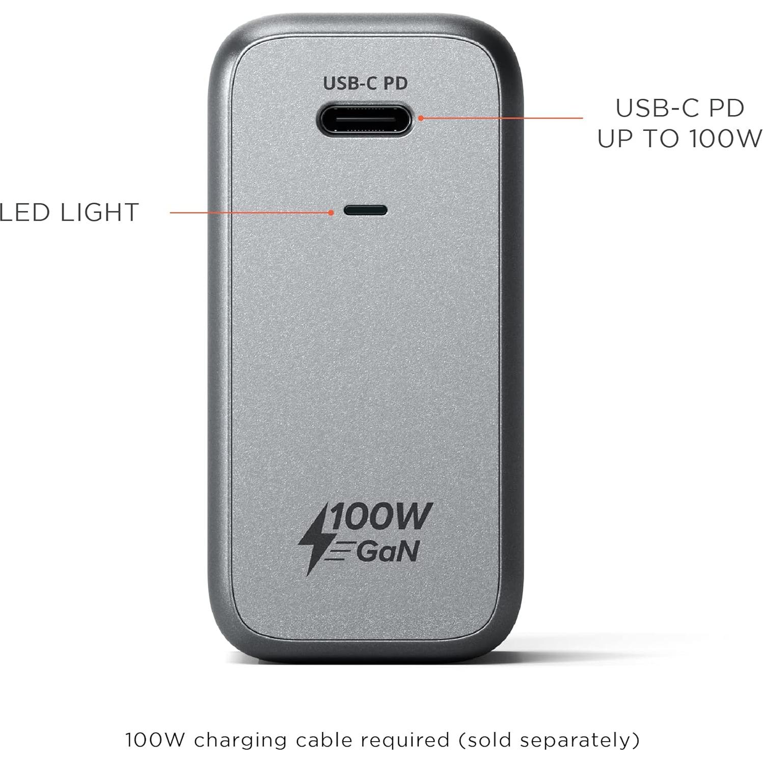 Cargador de pared USB-C PD Satechi 100W GaN - Compatible MacBook