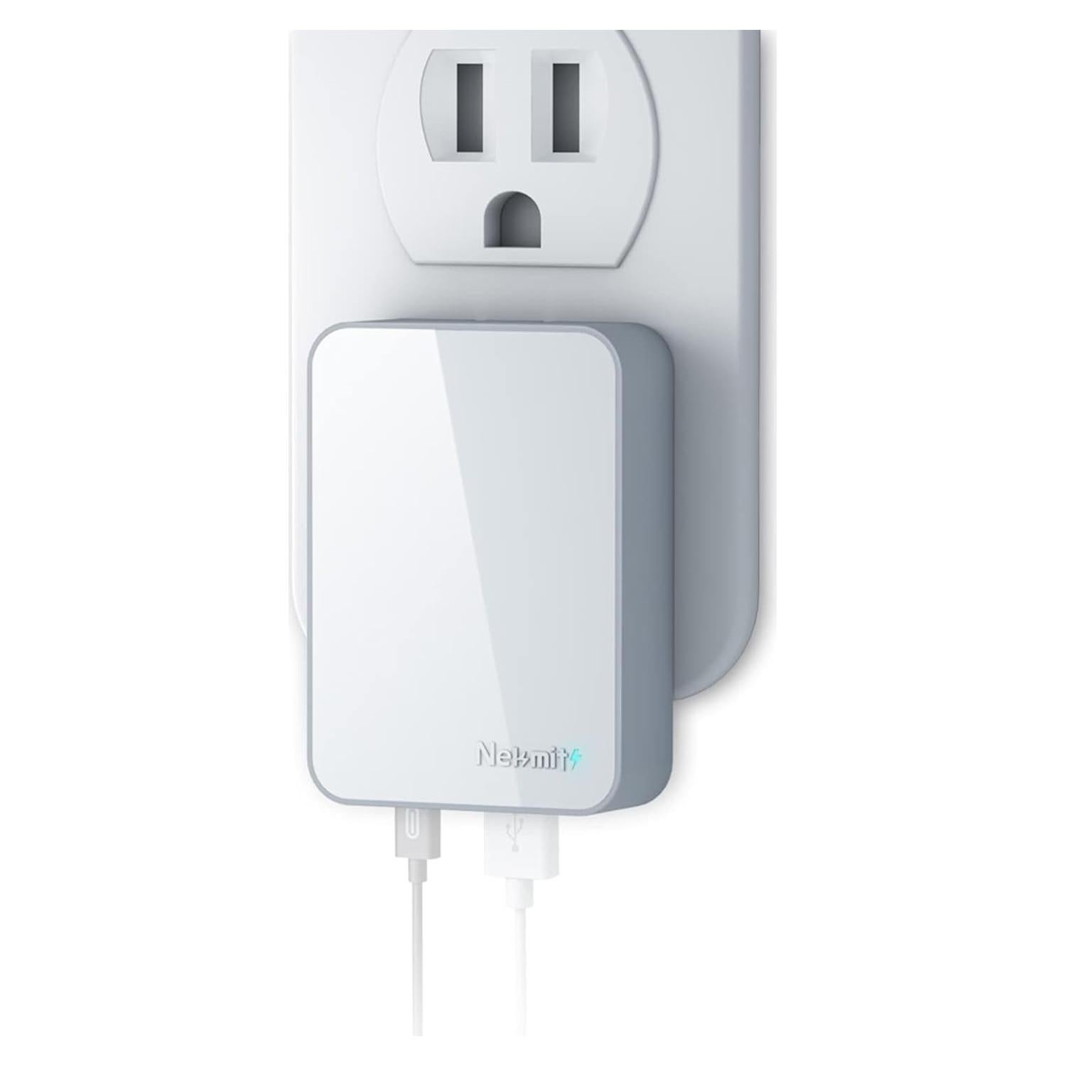 Cargador USB C Nekmit 60W Plegable Doble Puerto PD 3.0