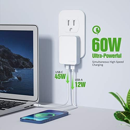 Cargador USB C Nekmit 60W Plegable Doble Puerto PD 3.0