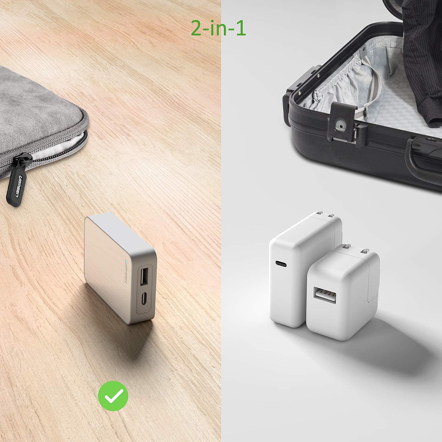 Cargador USB C Nekmit 60W Plegable Doble Puerto PD 3.0