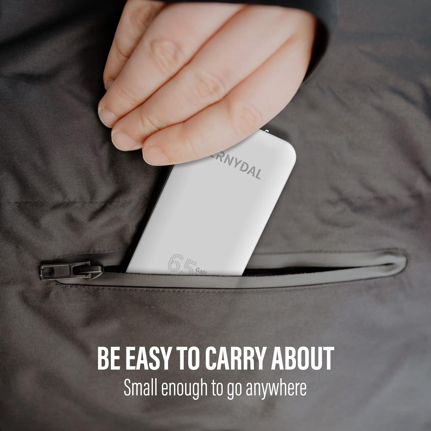 Cargador de Pared USB C 65W Ernydal Ultra Delgado Blanco