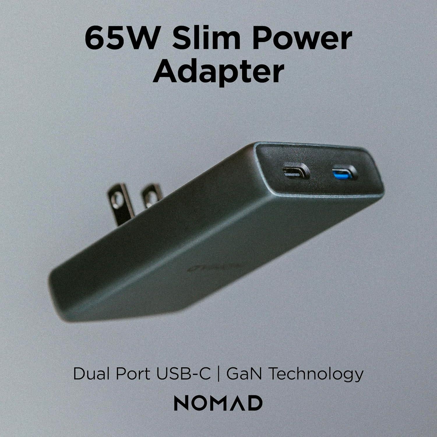 Cargador de pared USB C Nomad 65W Slim, carga rápida