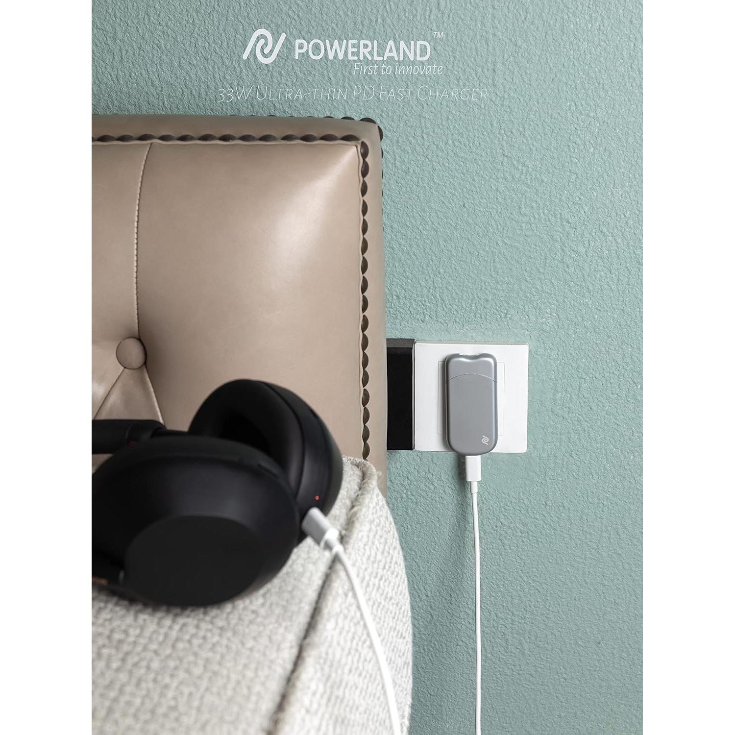 Cargador USB C Rápido 33W Powerland QC33 Plata