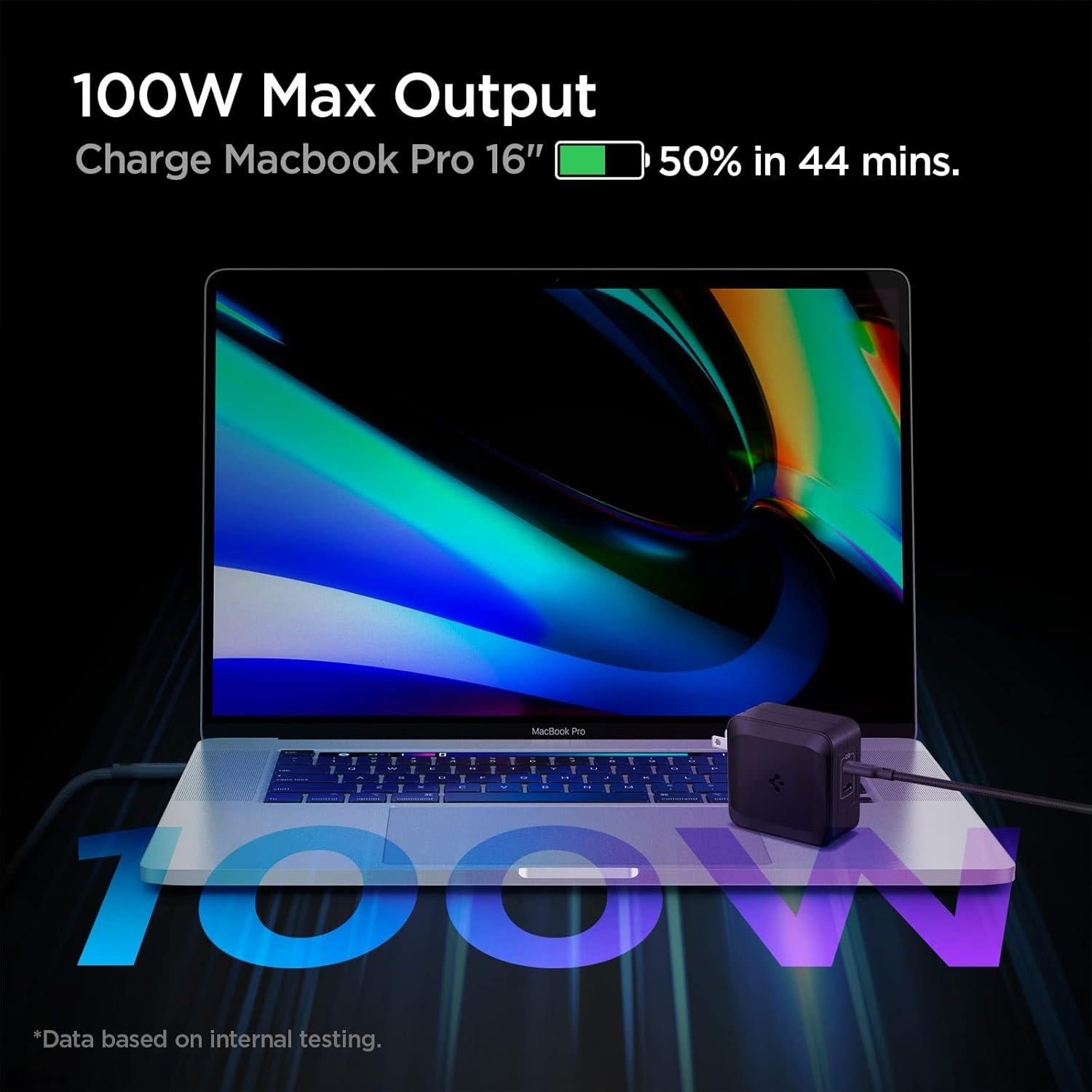 Cargador USB-C 100W Spigen GaN II Plegable para MacBook y iPhone