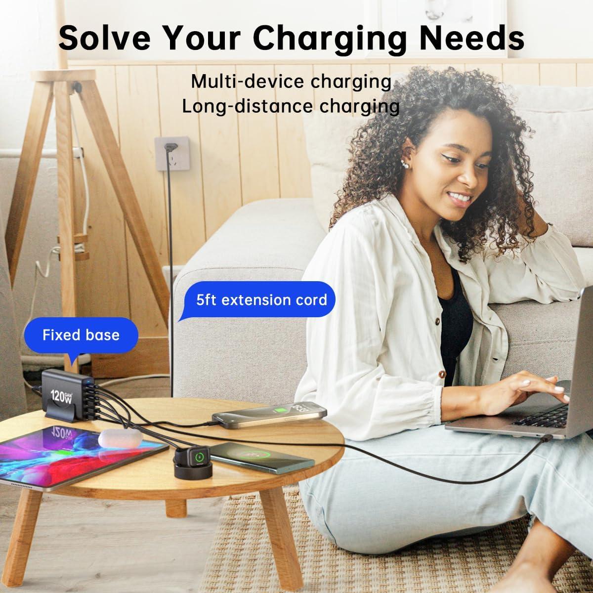 Estación de Carga USB C 120W Shenzhenshi 6 Puertos Rápida