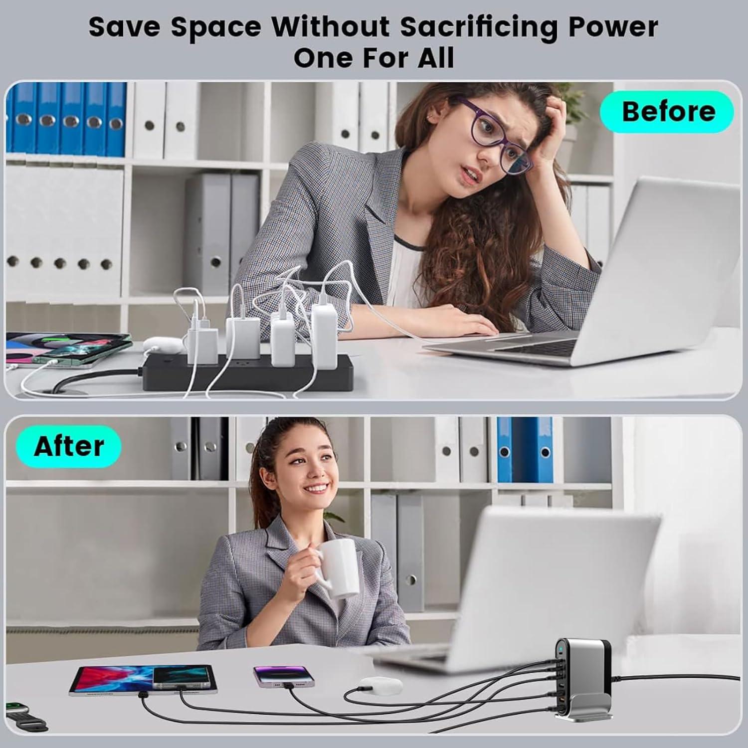 Cargador Rápido USB C 285W 8 Puertos SHENZHEN OFSPOWER