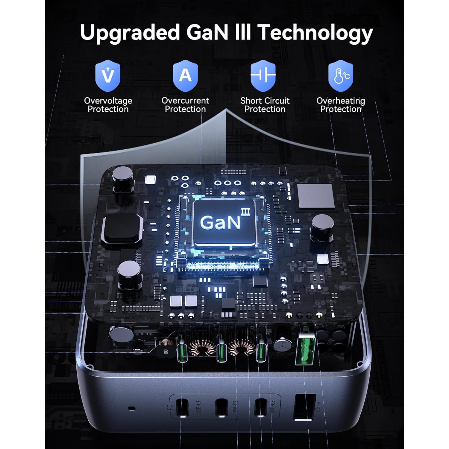 Cargador USB C 140W C-Smartlink, 4 Puertos, Compacto