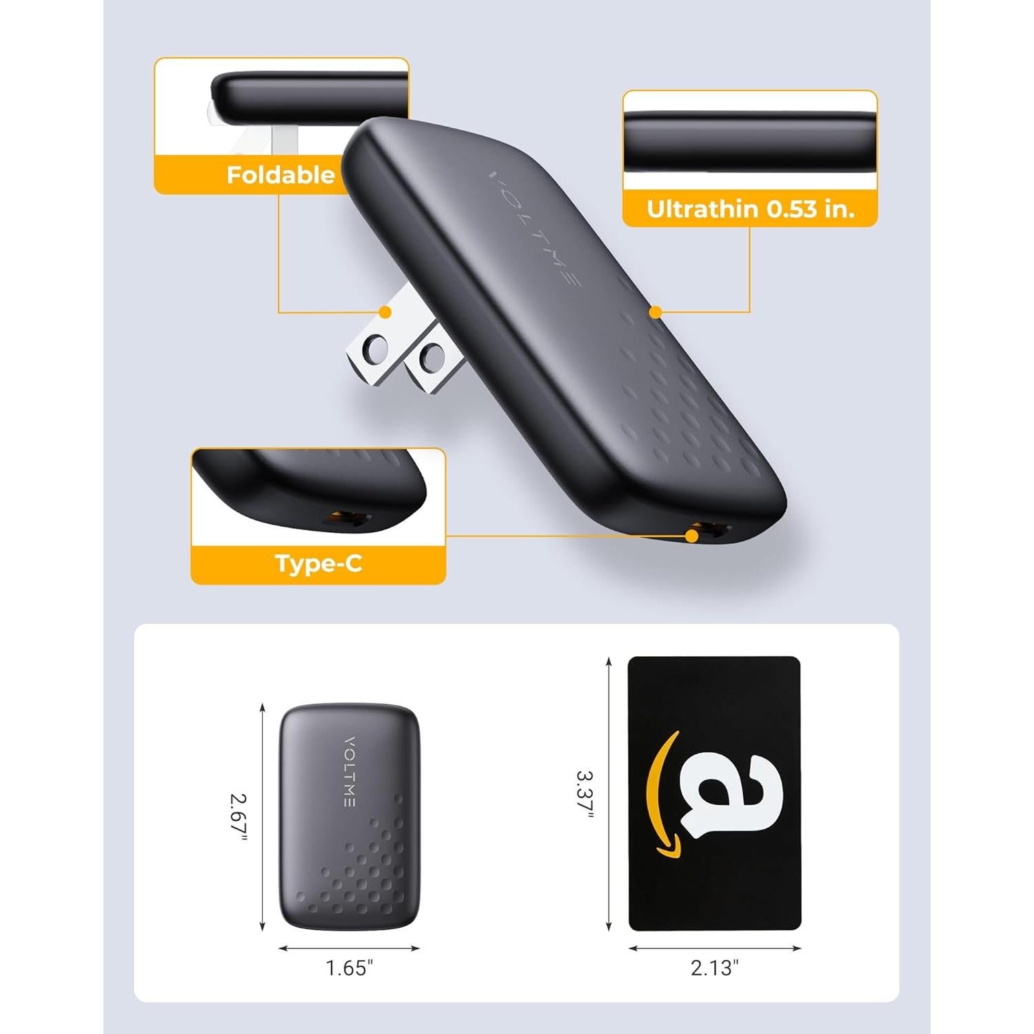 Cargador de pared USB-C VOLTME 30W con cable 1m - Negro