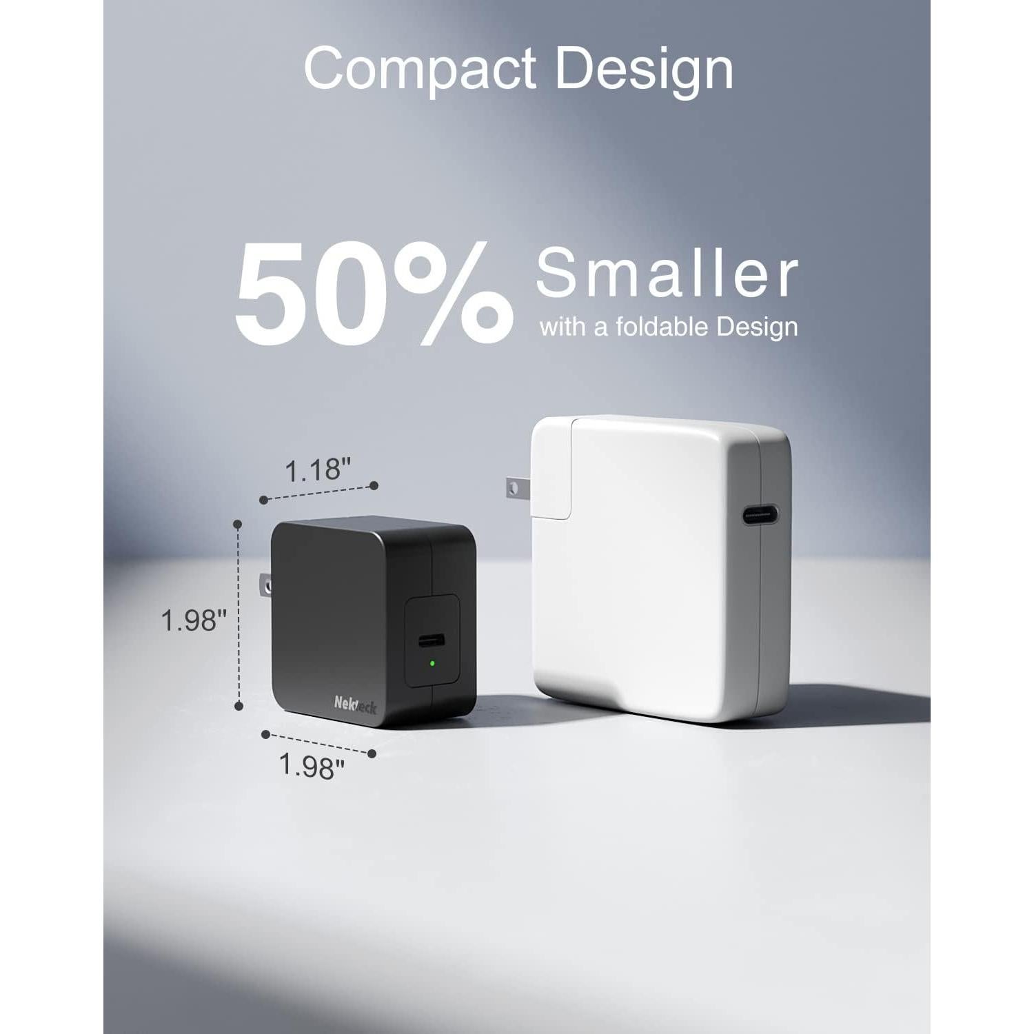 Cargador USB-C Nekteck 60W GaN Carga Rápida Plegable