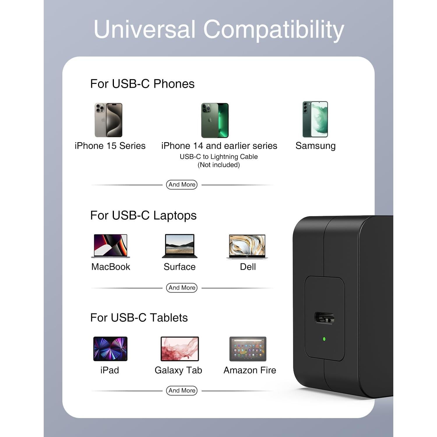 Cargador USB-C Nekteck 60W GaN Carga Rápida Plegable