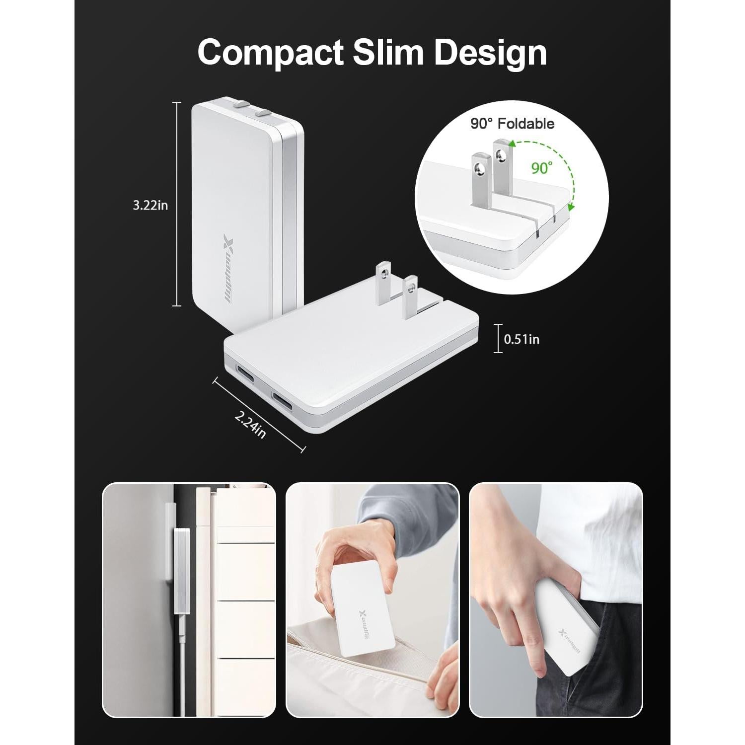 Cargador de Pared USB C 67W Hyphen-X Blanco Compacto