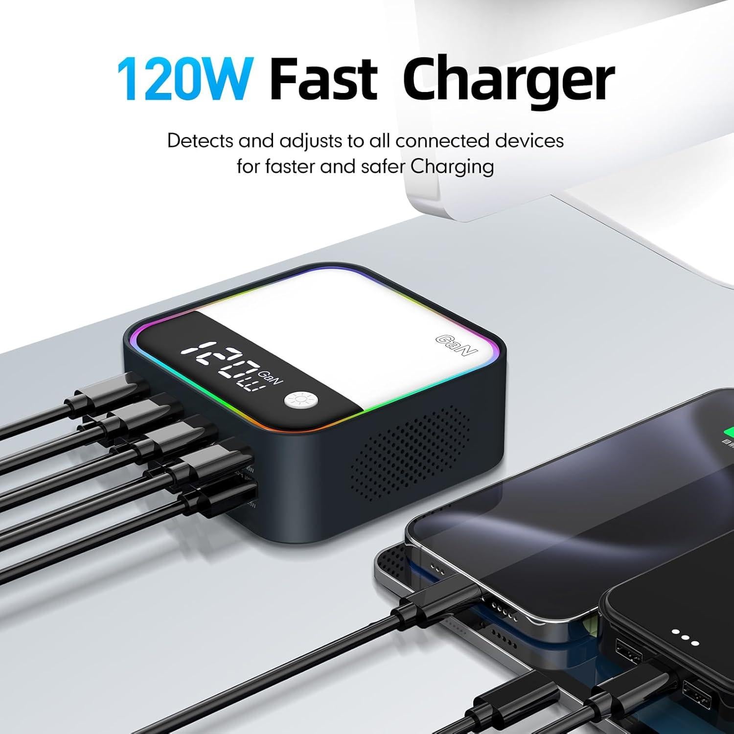 Cargador USB-C 120W GaN Shenzhen WLX-M8 Carga Rápida