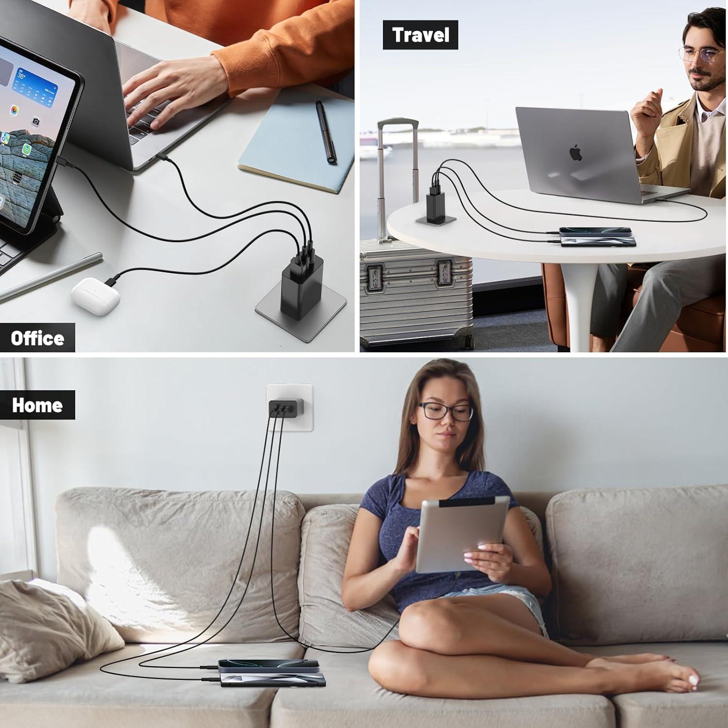 Cargador de Pared USB C 100W SHENZHEN - 3 Puertos PD+QC