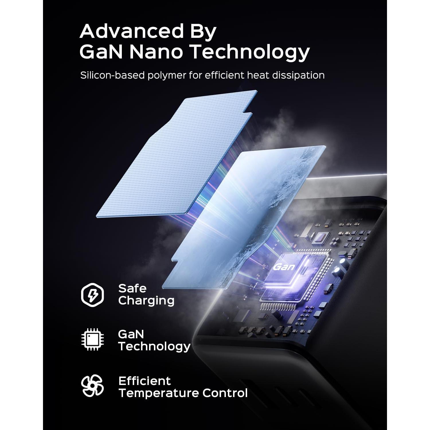 Cargador USB C 100W wegear Plegable 3 Puertos Negro