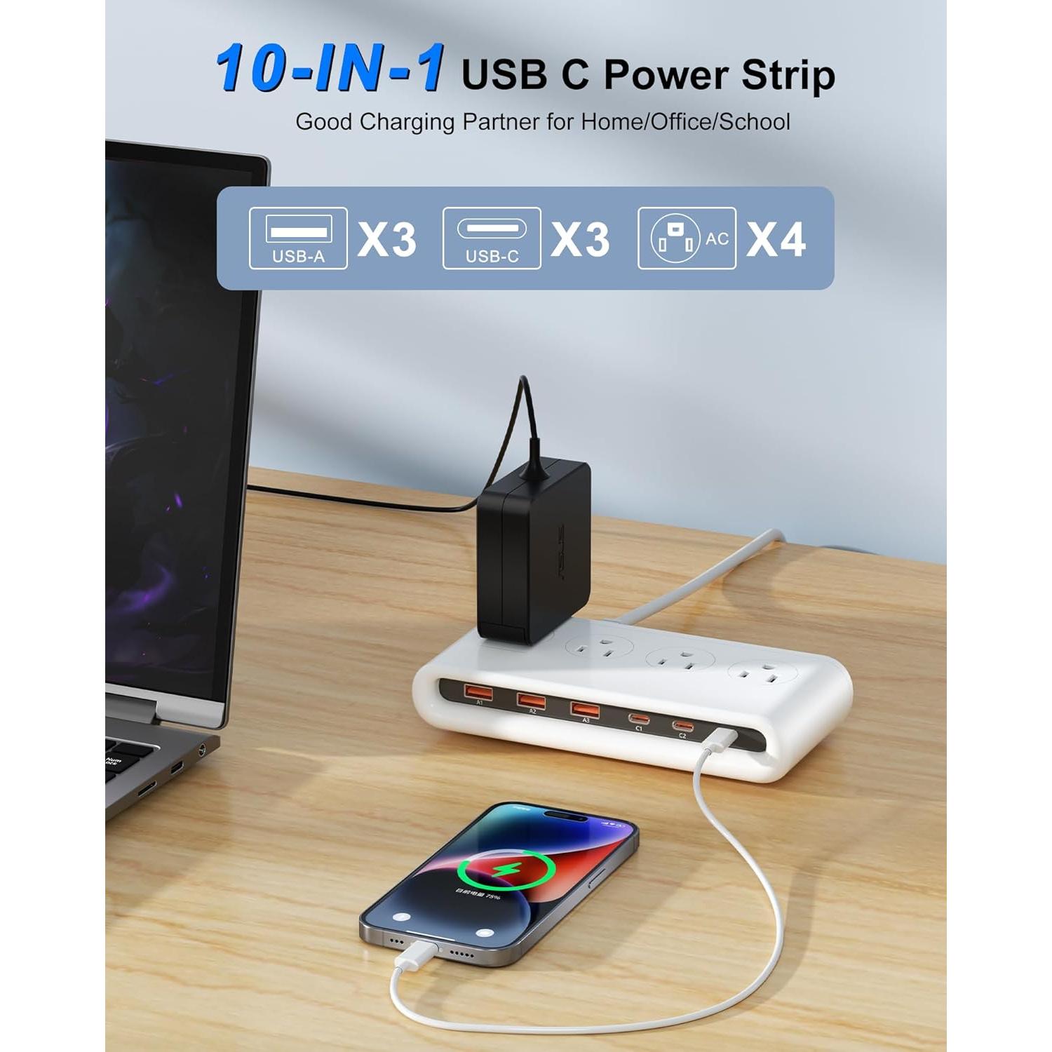 Regleta de Carga USB C 35W 10 en 1 Shenzhen Xintaide