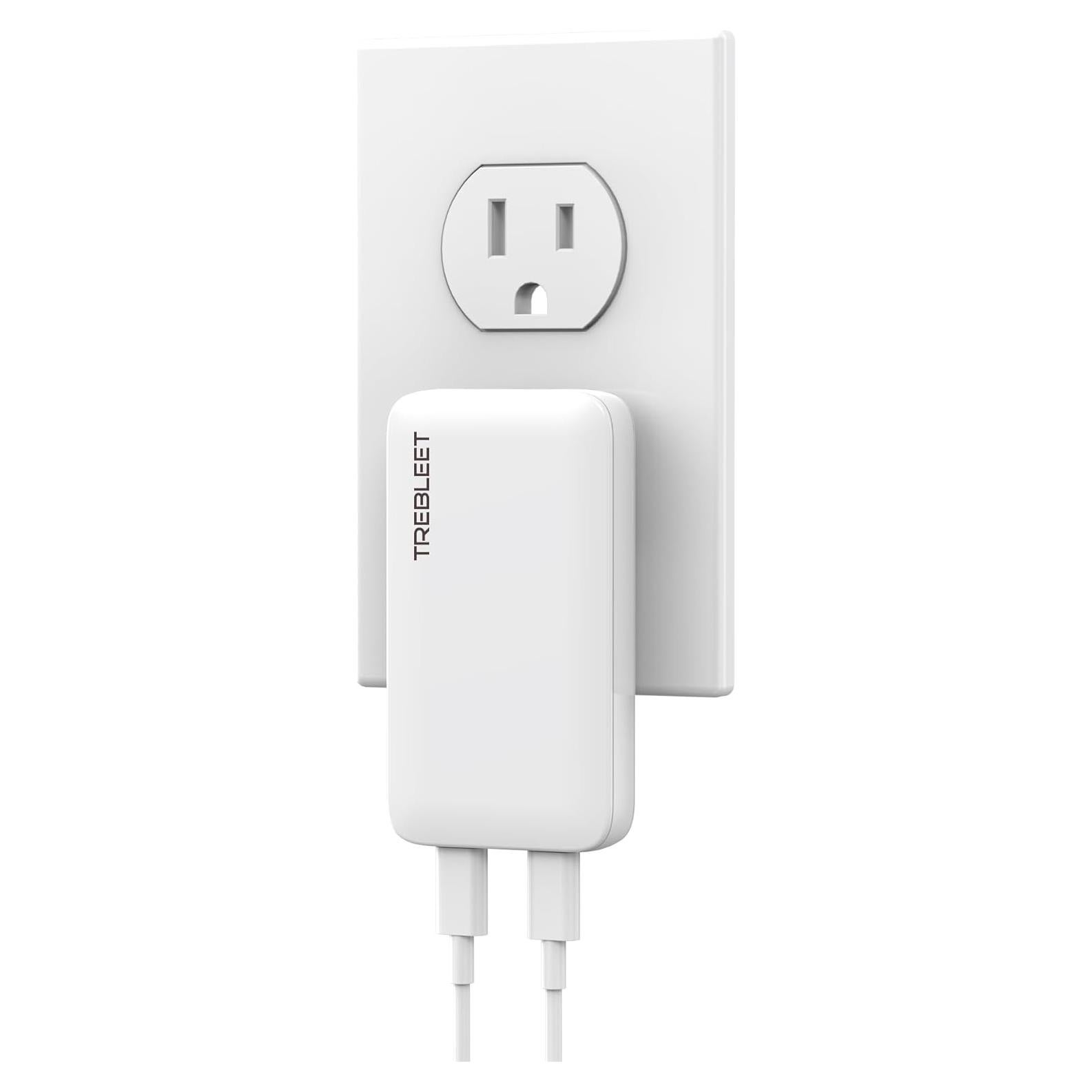 Cargador Ultra Delgado 65W TREBLEET USB-C Doble Puerto