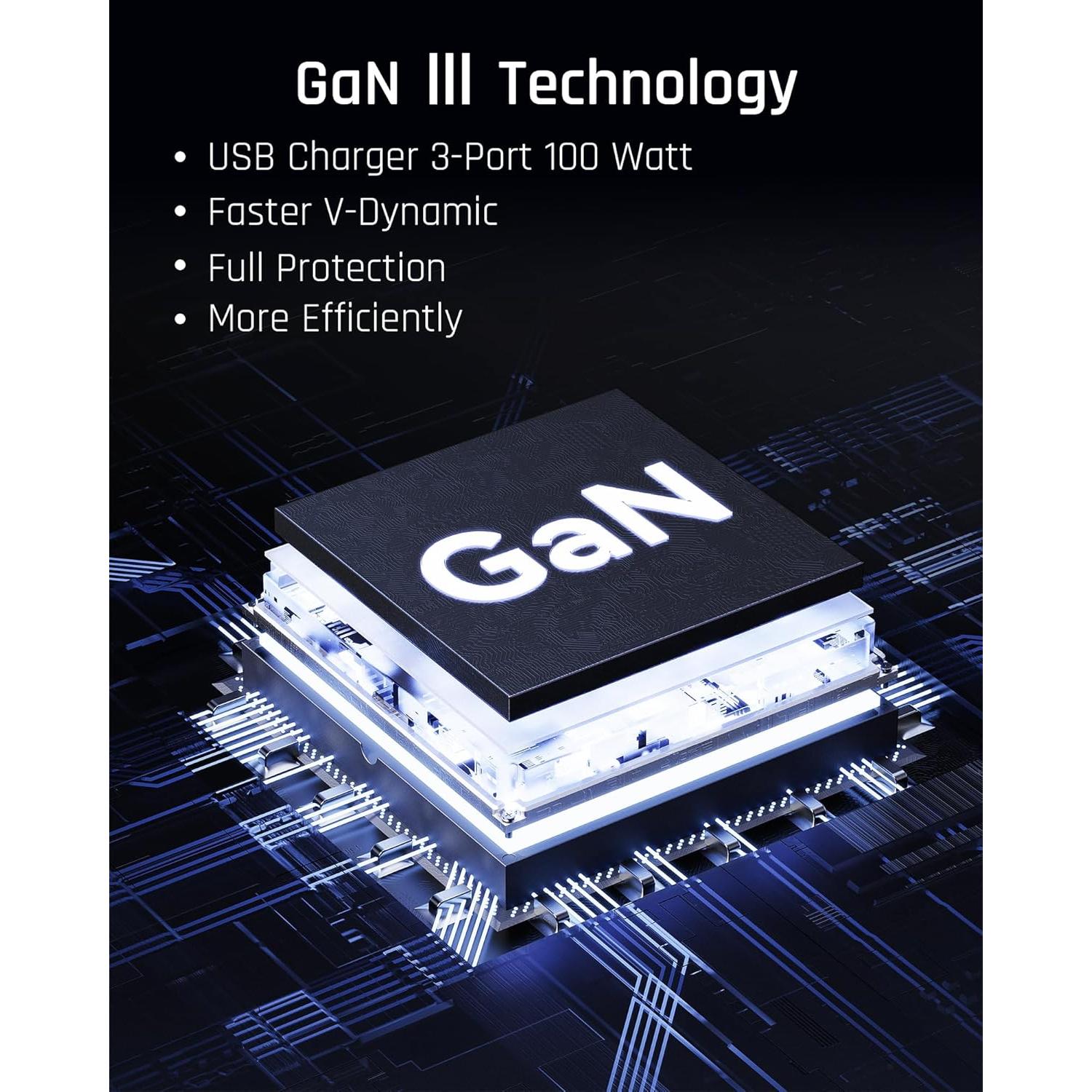 Cargador de Pared VOLTME 100W GaN III USB-C Plegable