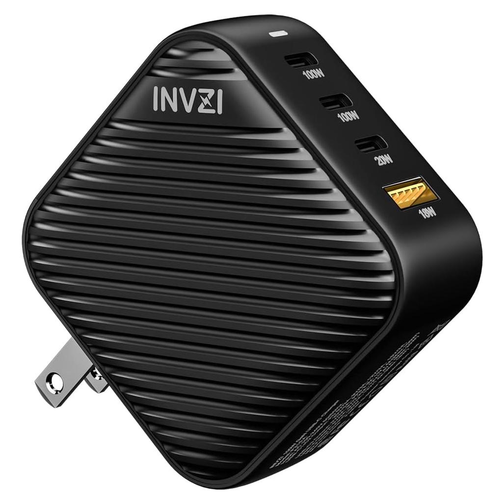 Cargador USB-C INVZI 100W GaN Multiport 4 Puertos Rápido