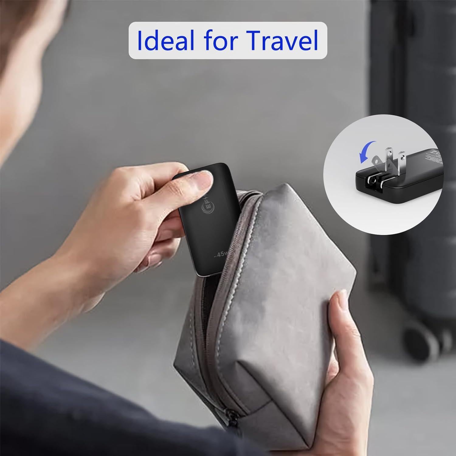 Cargador de Pared USB-C 45W EFIIIAP Doble Puerto Rápido