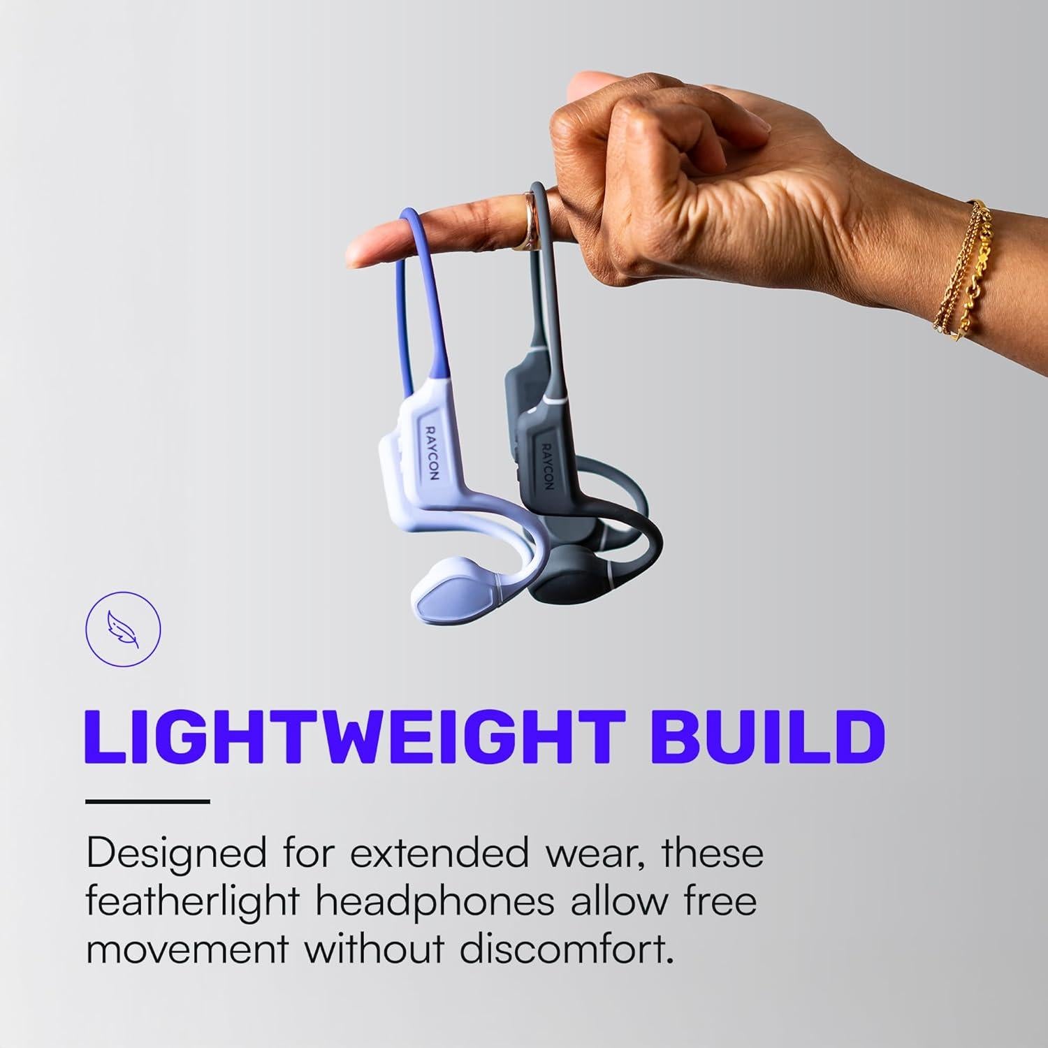 Auriculares de Conducción Ósea Raycon Gris, Bluetooth IP68, 13h