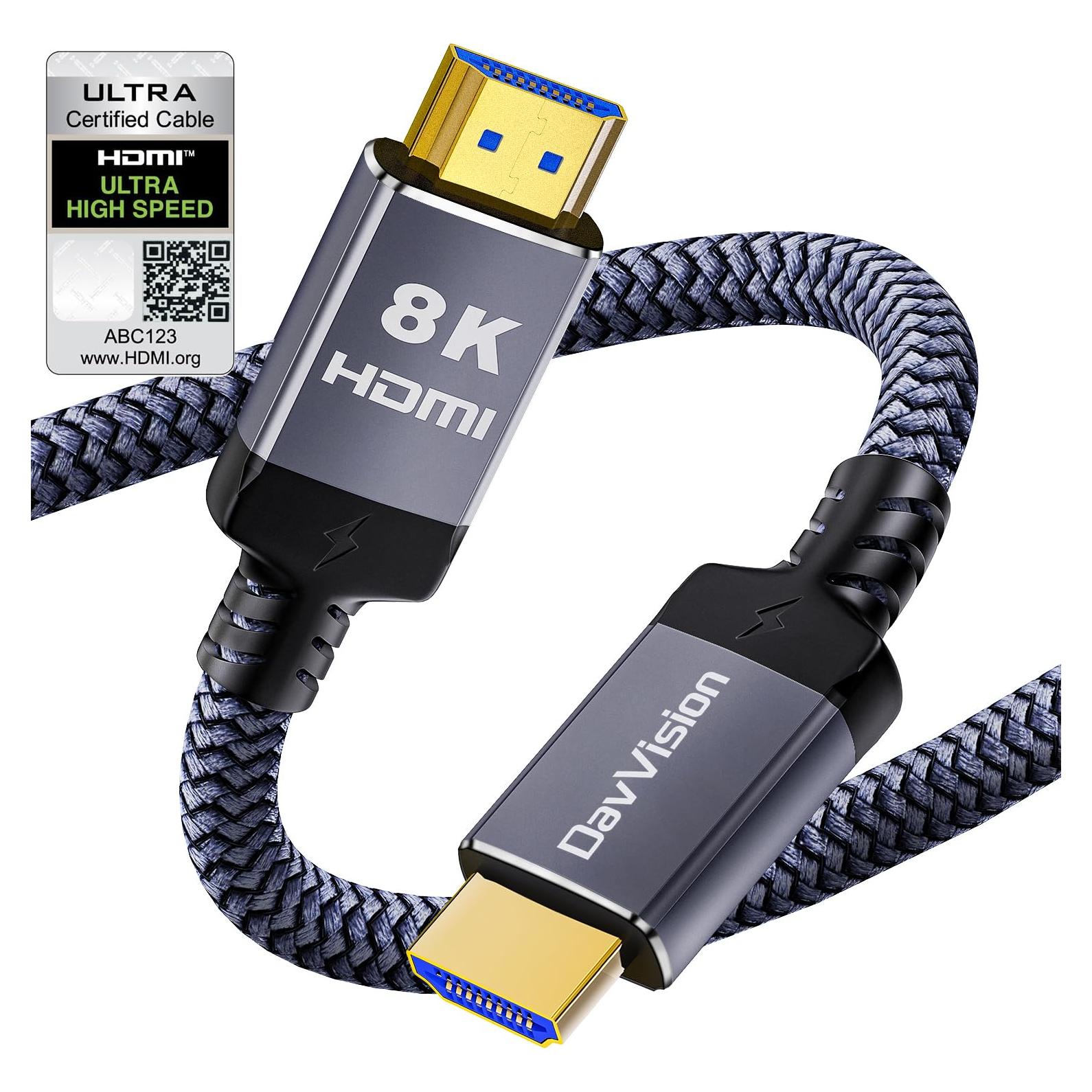 Cable HDMI 2.1 DavVision 2.0M 8K 60Hz Ultra Alta Velocidad