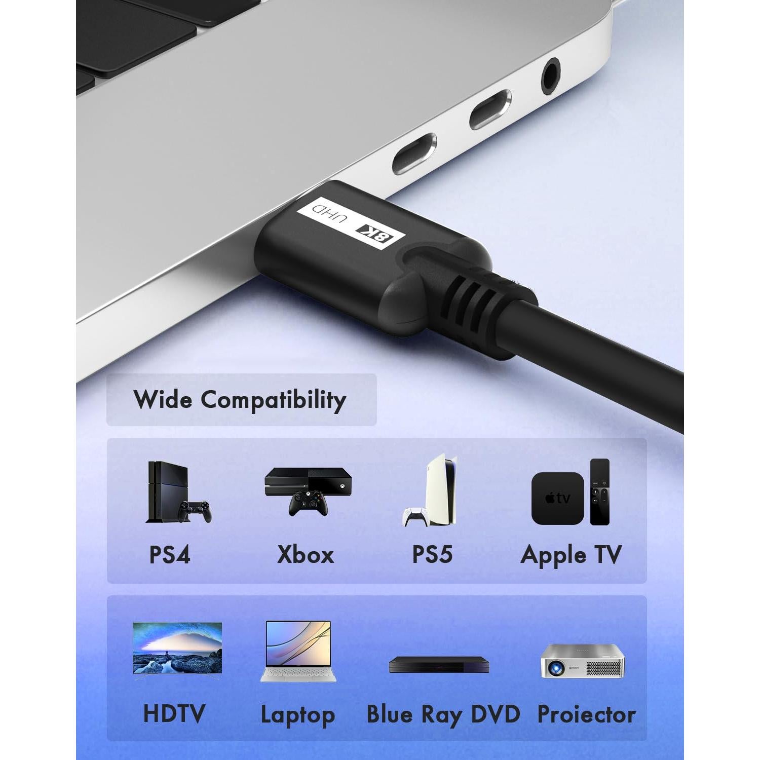 Cable HDMI 8K 3M 2Pack KOMGILK Alta Velocidad 48Gbps