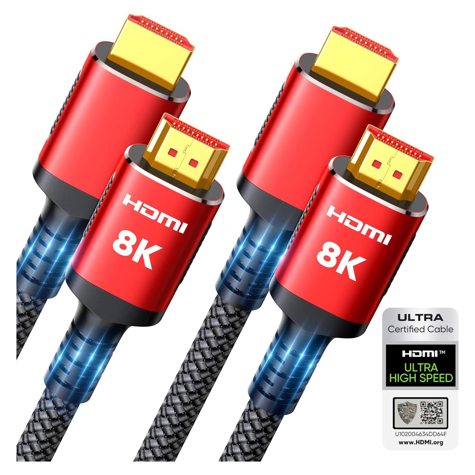 Cable HDMI 2.1 Snowkids 3M 48Gbps 8K 10K Trenzado 2-Pack