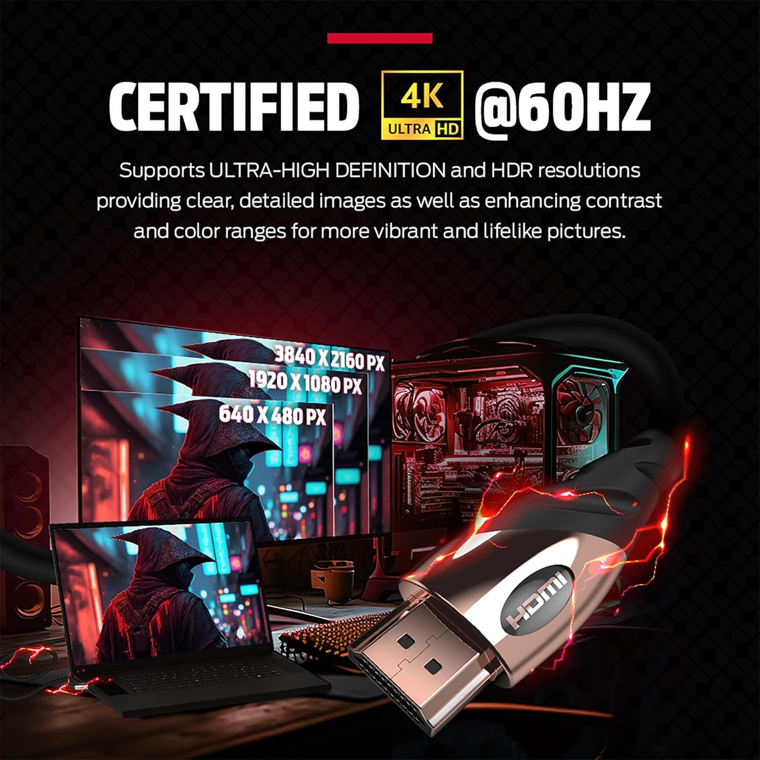 Cable HDMI Monster Rosa Oro 1.83 m 4K 60Hz Alta Velocidad