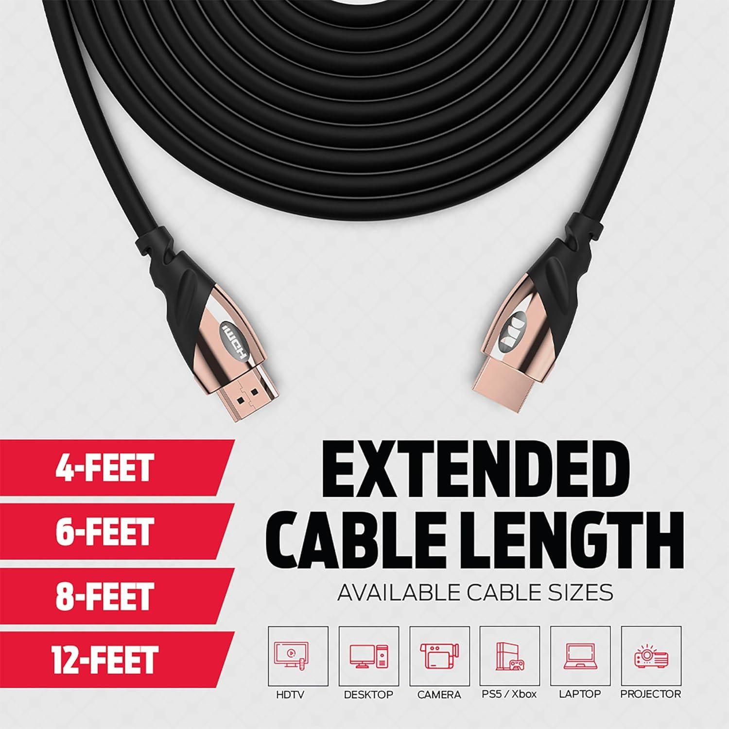 Cable HDMI Monster Rosa Oro 1.83 m 4K 60Hz Alta Velocidad