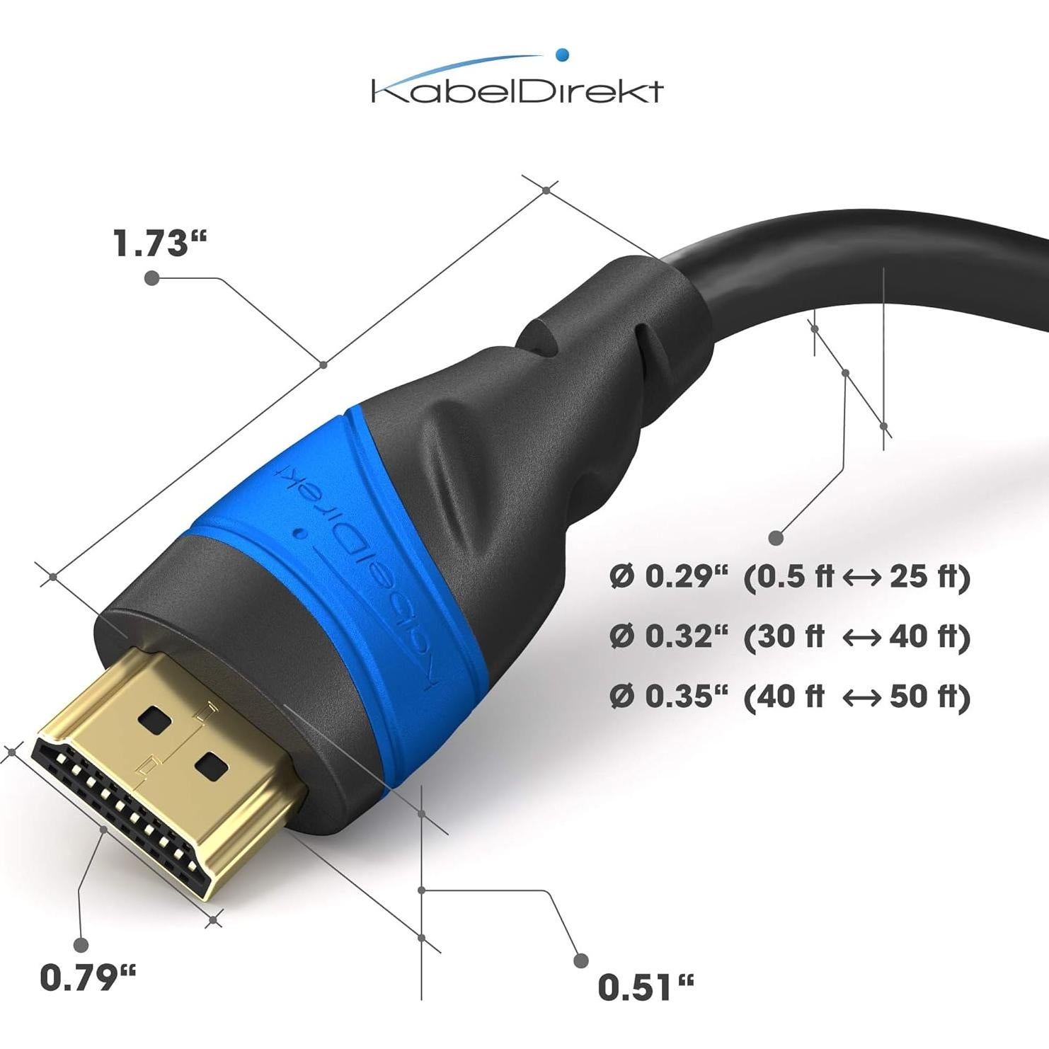 Cable HDMI 8K 0.9m KabelDirekt - Soporta 10K/8K/4K