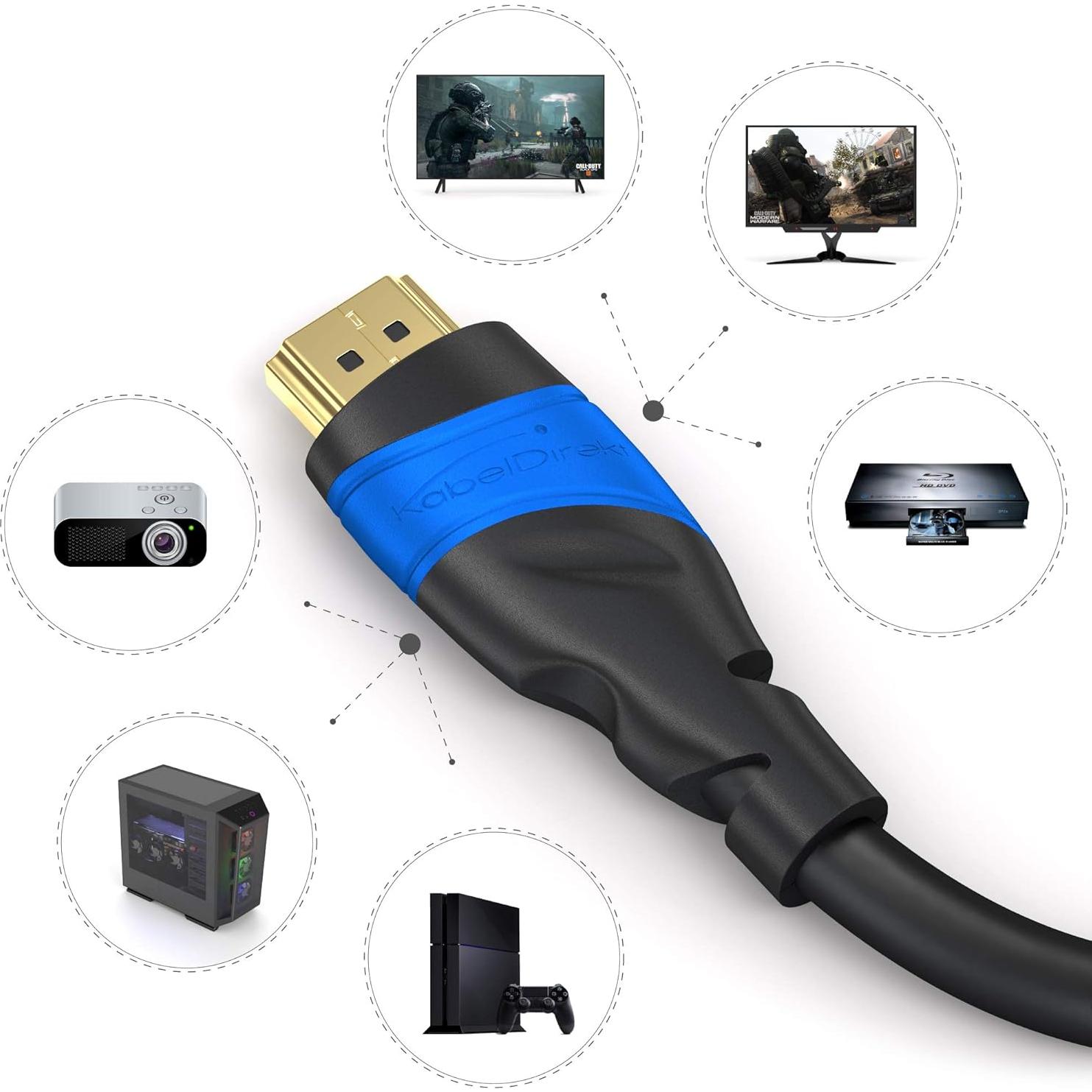 Cable HDMI 8K 0.9m KabelDirekt - Soporta 10K/8K/4K