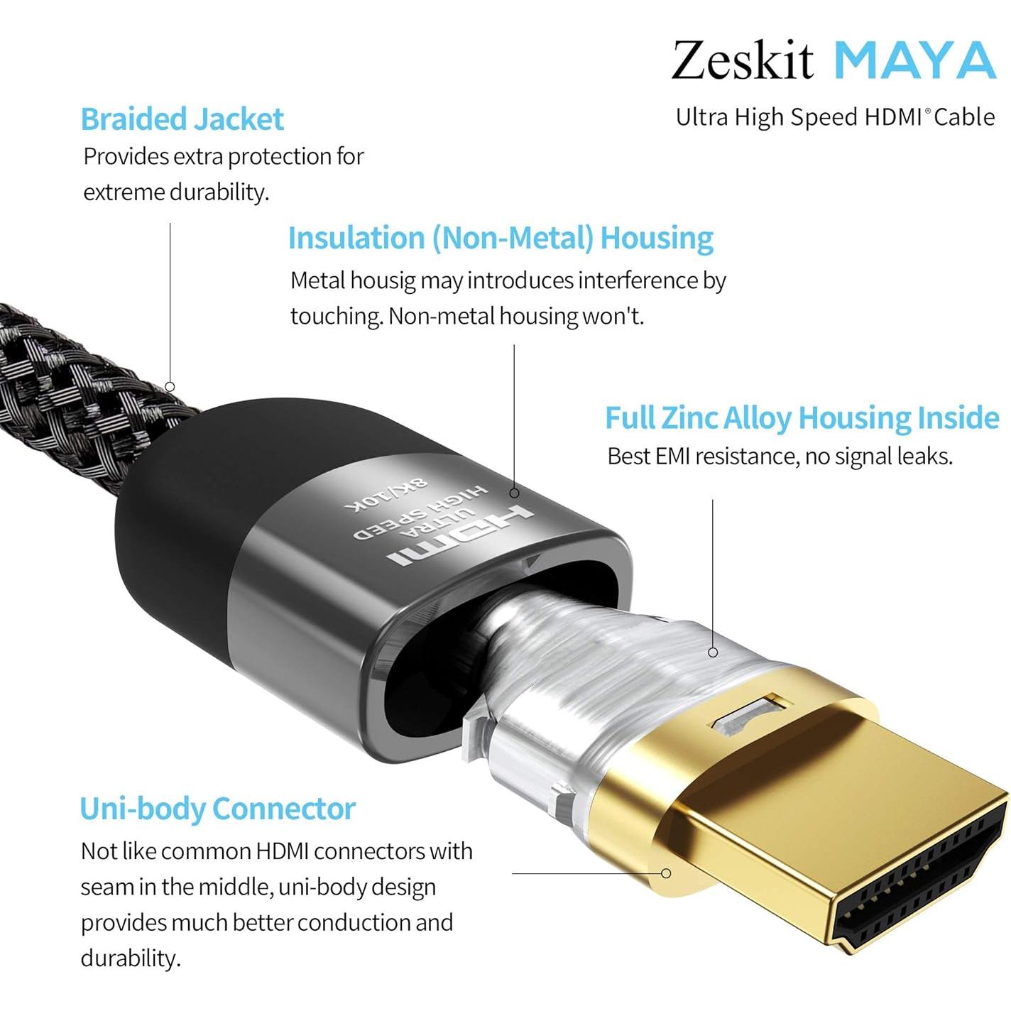 Cable HDMI 2m Zeskit Ultra Alta Velocidad 8K 48Gbps