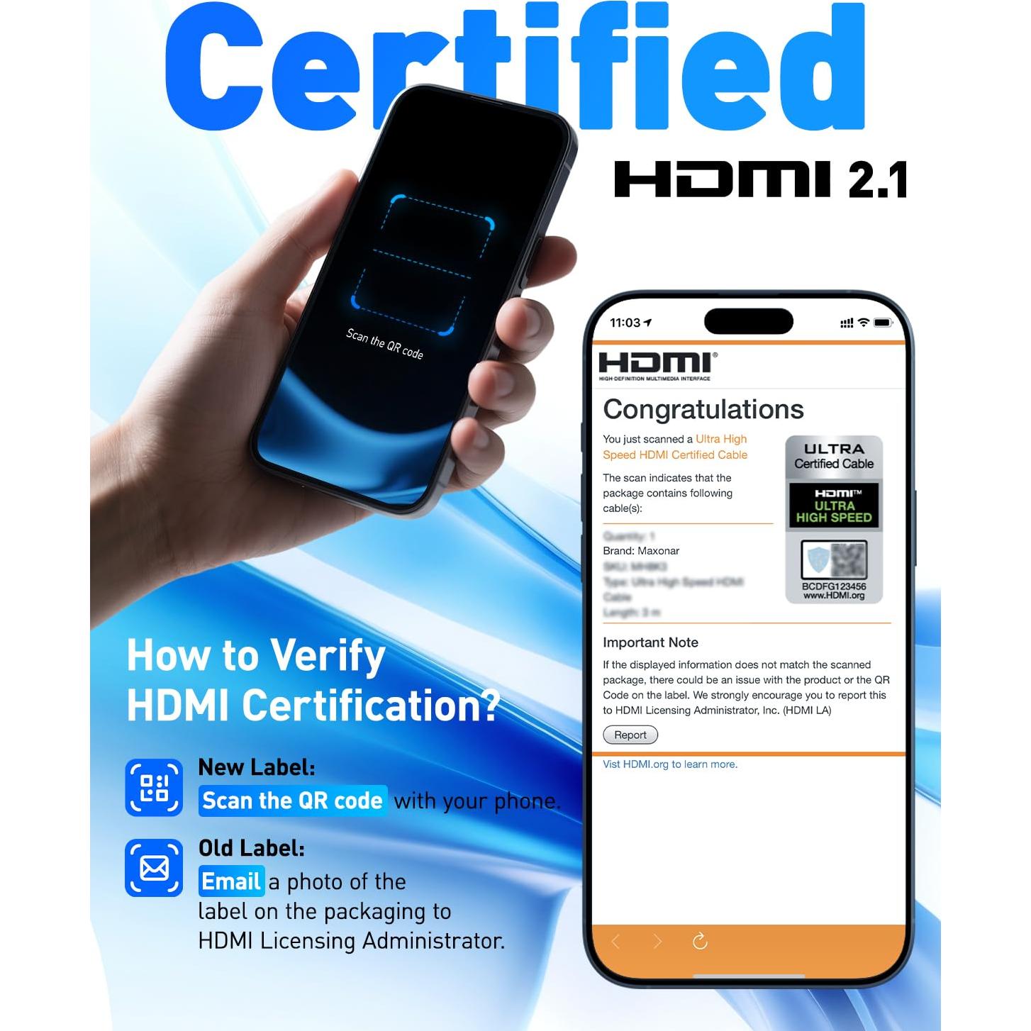 Cable HDMI 2.1 Maxonar 8K 3M Ultra Alta Velocidad