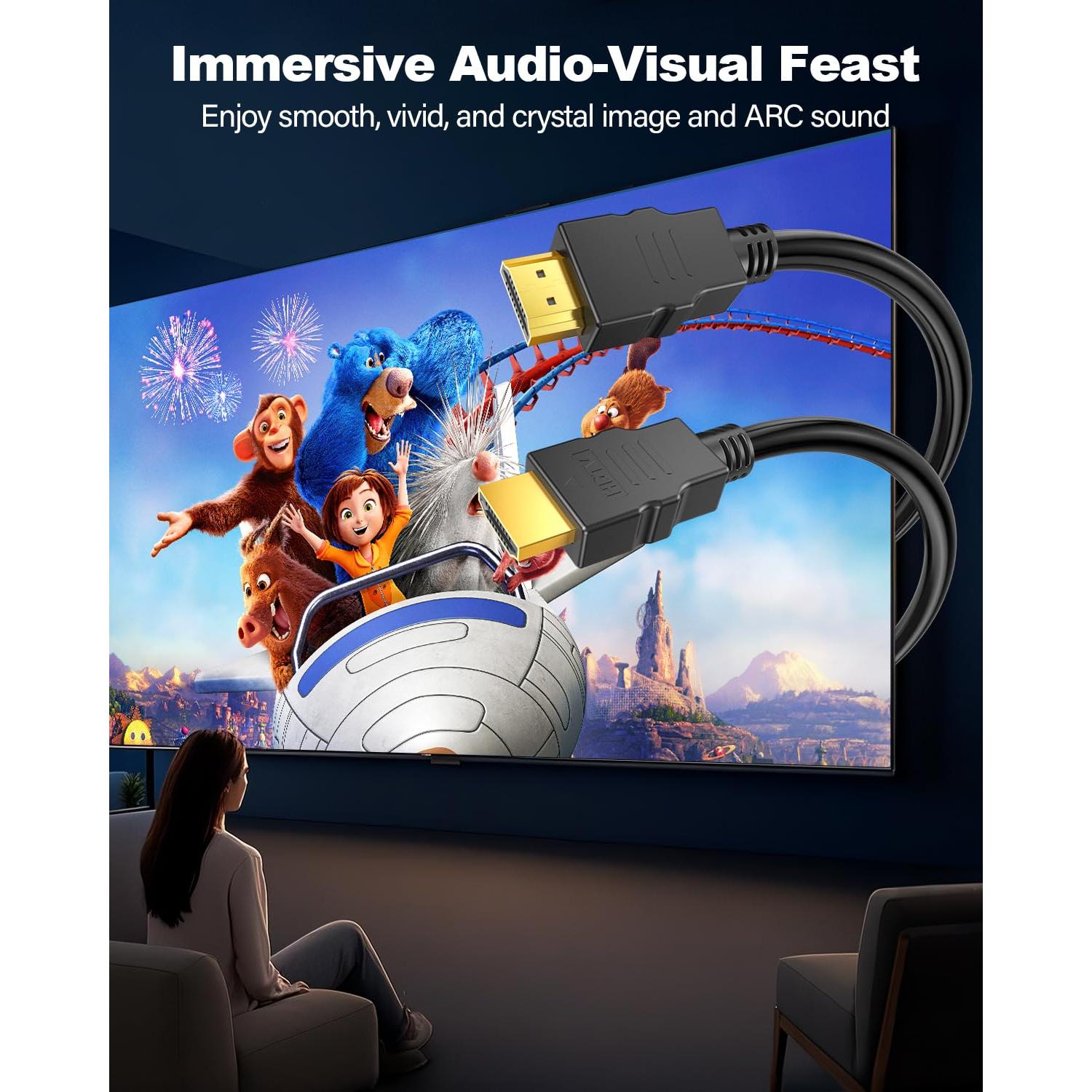 Cable HDMI 4K 1.83M DoroJepi 2-Pack Alta Velocidad