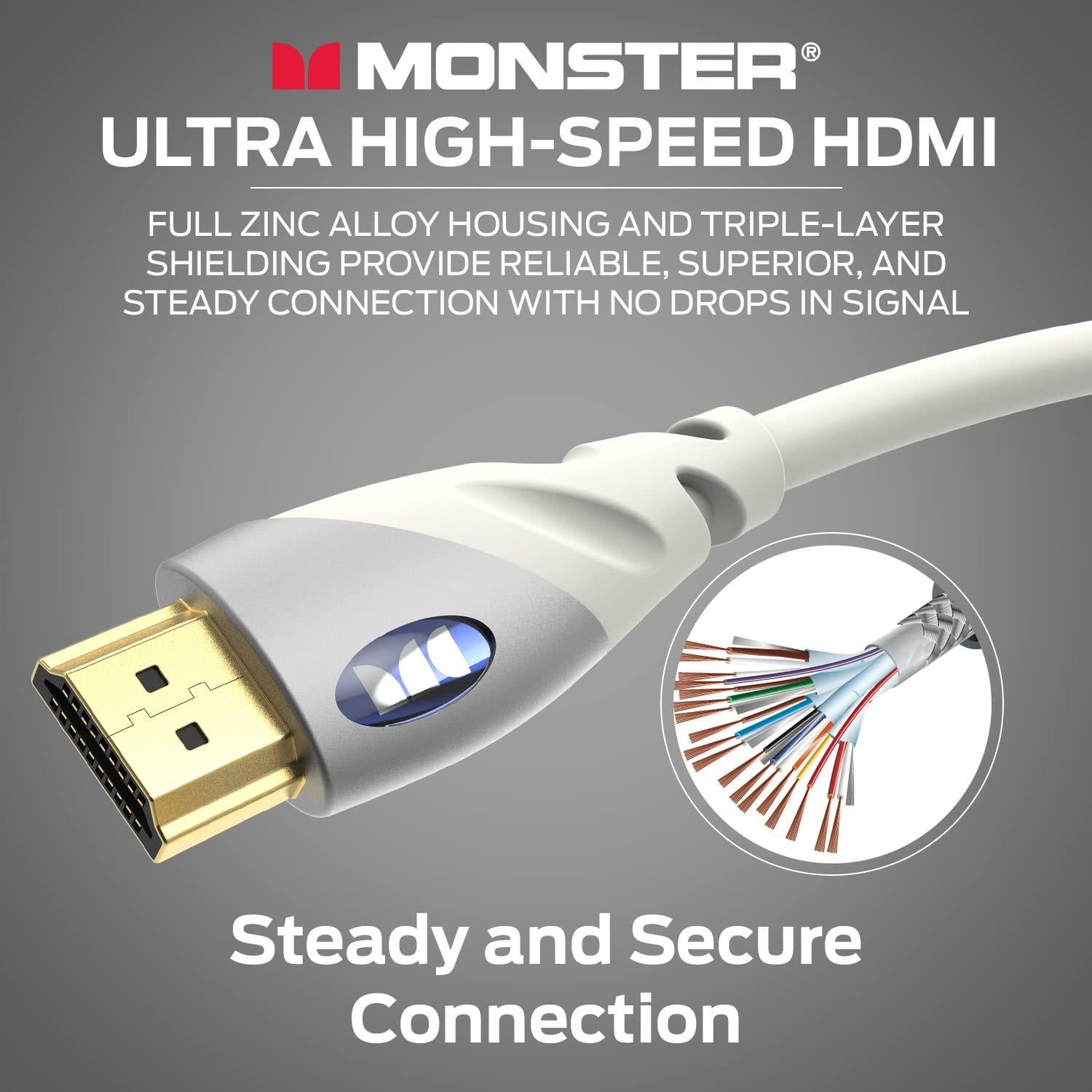 Cable HDMI Monster 4K Ultra HD 1.22 m con Ethernet y V-Grip