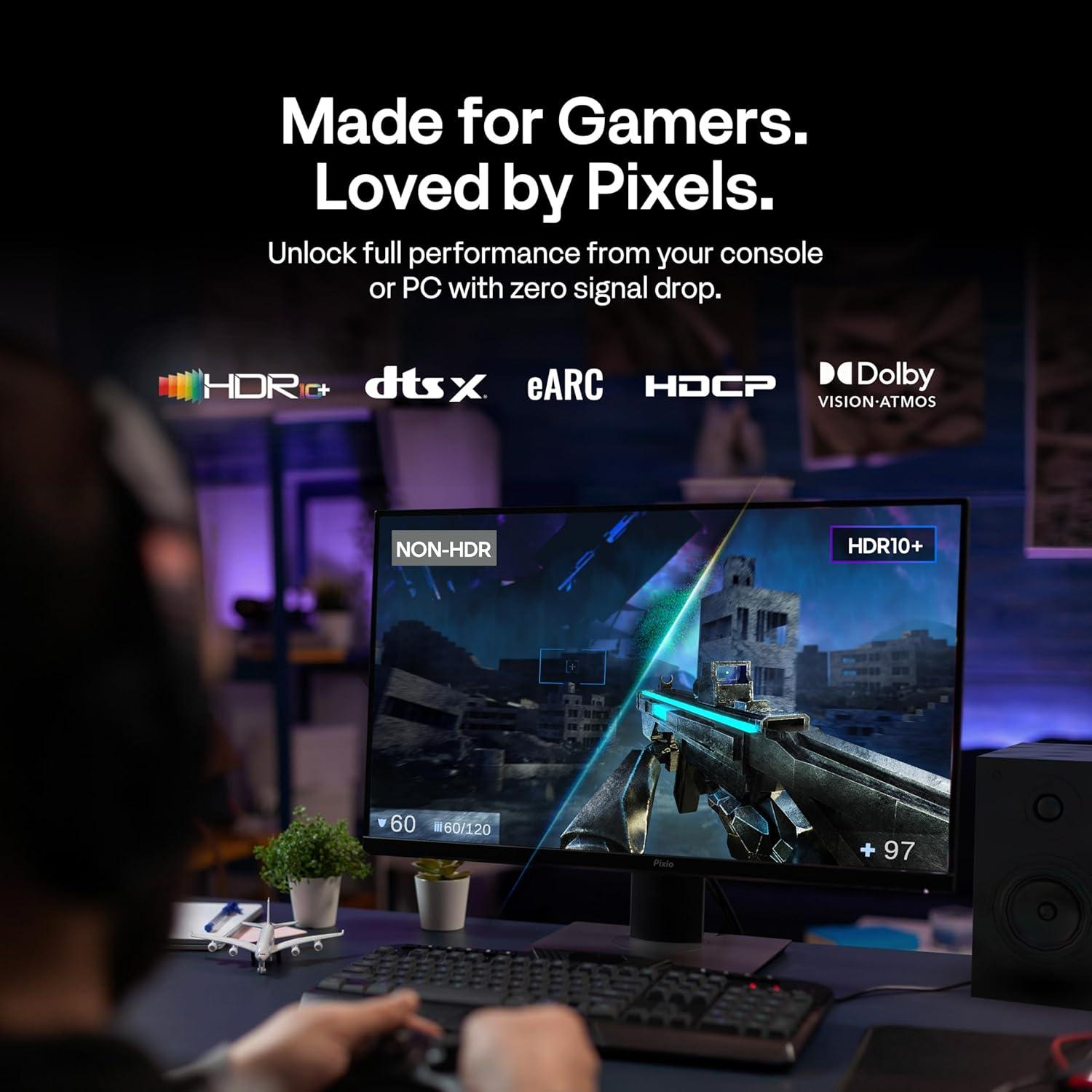 Cable HDMI 2.1 Pixio Blanco 3.05 m Ultra Alta Velocidad 8K