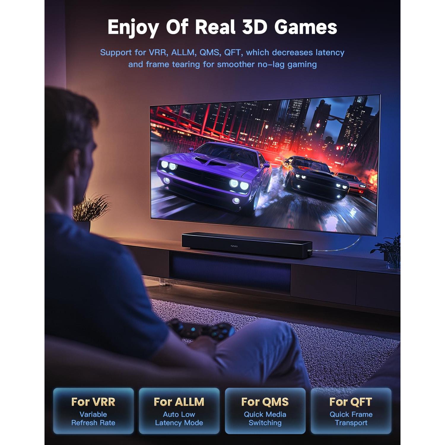 Cable HDMI 8K ARISKEEN 1.83m 2-Pack Alta Velocidad 48Gbps