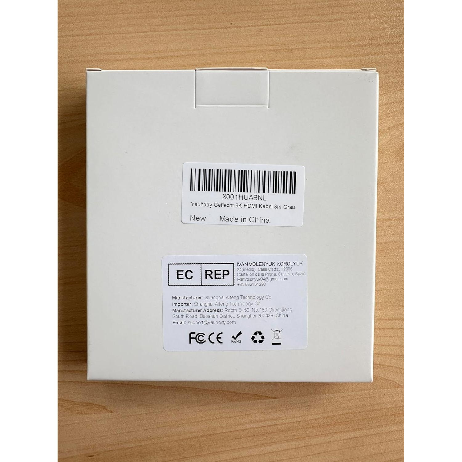 Cable HDMI 2.1 8K Yauhody 3m Alta Velocidad Nylon Trenzado