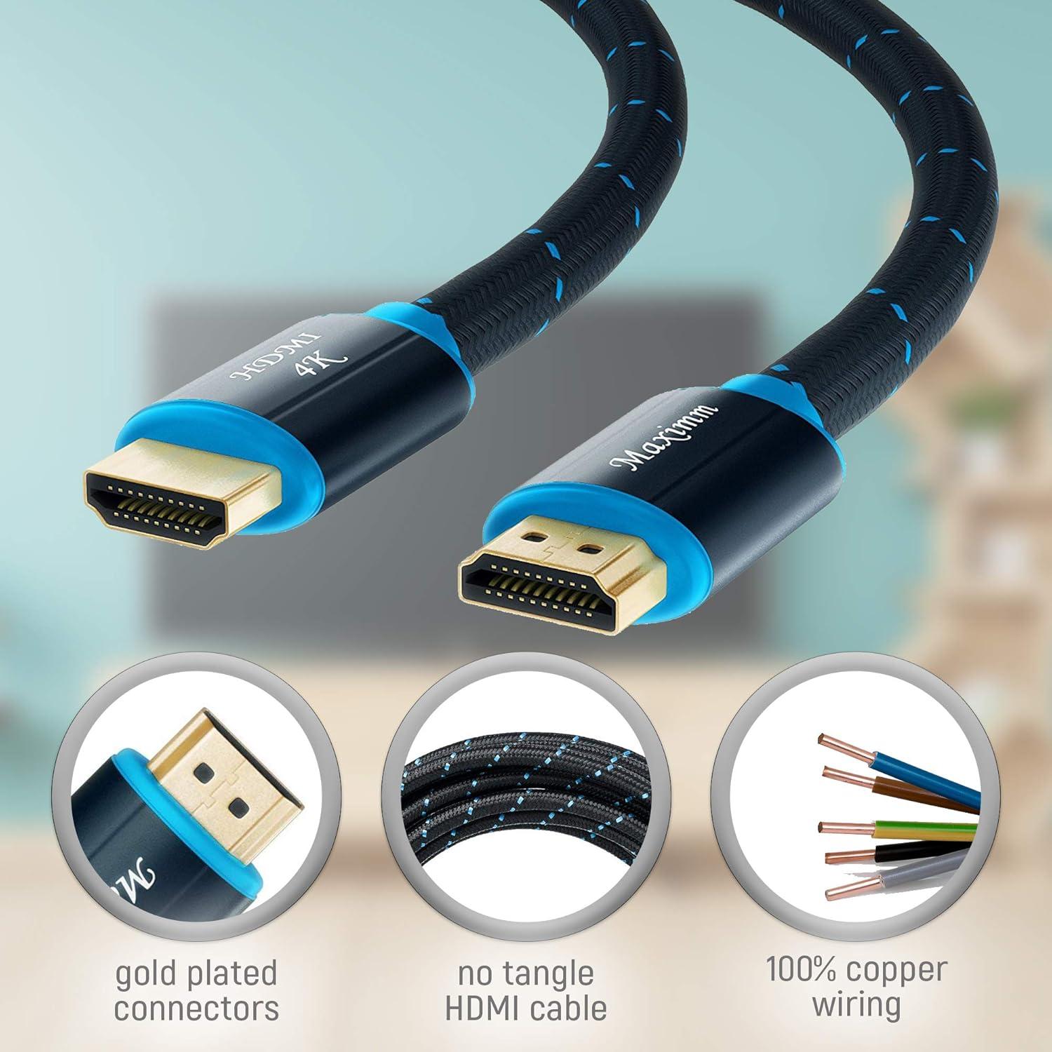 Cable HDMI 4K Maximm 1.22m Trenzado Nylon 18Gbps 60Hz