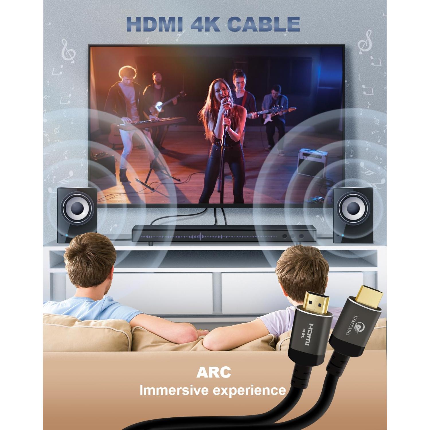 Cable HDMI 15m KIMTABO Ultra Alta Velocidad 4K 60Hz