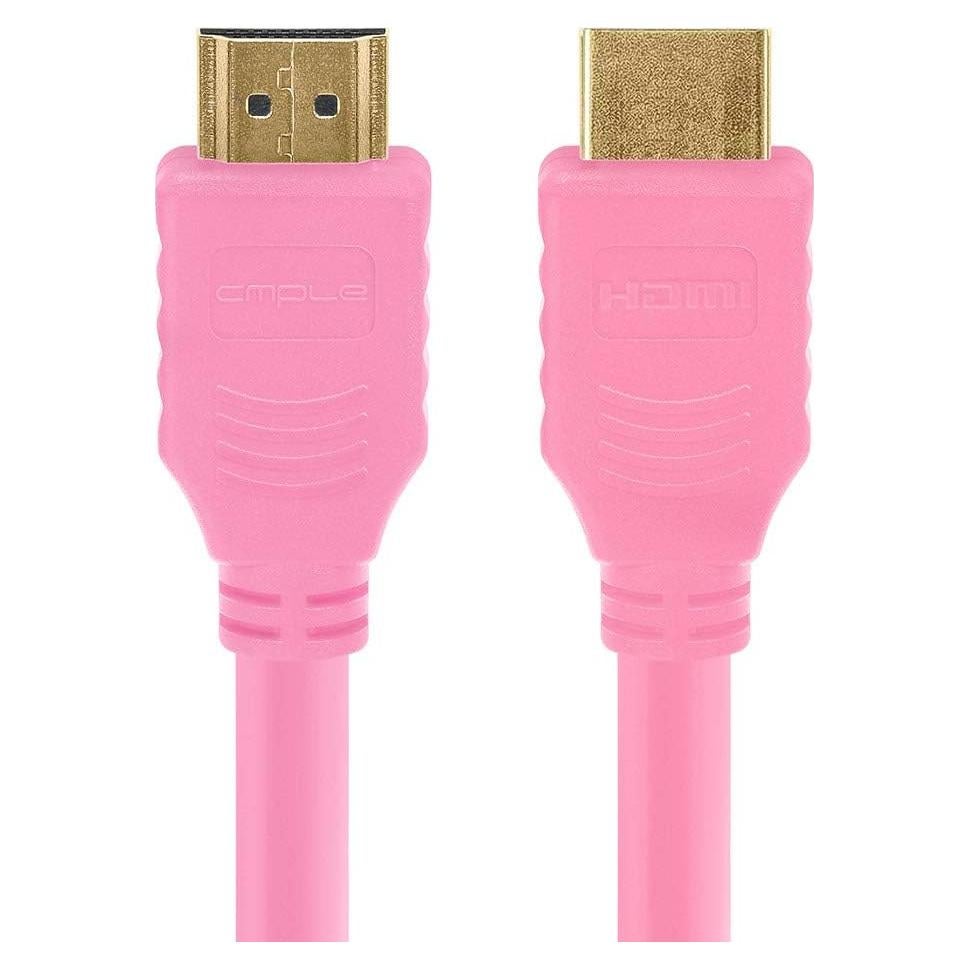Cable HDMI 4K Alta Velocidad Cmple 0.46m Rosa 28AWG