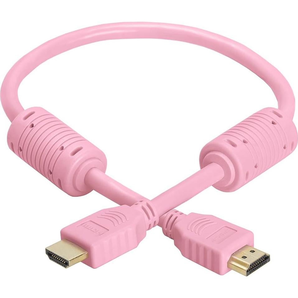 Cable HDMI 4K Alta Velocidad Cmple 0.46m Rosa 28AWG