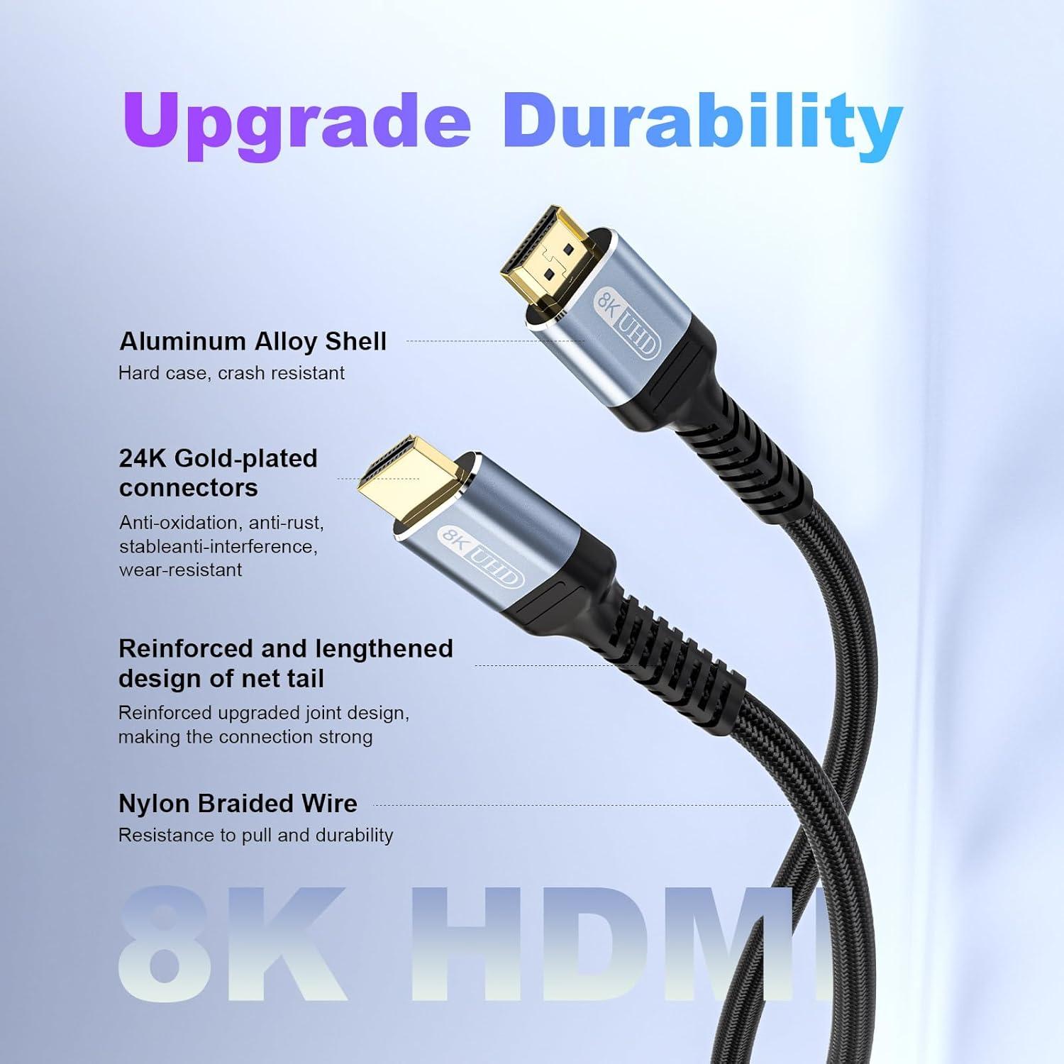 Cable HDMI 2.1 Fibopitcal 1.8m Ultra Alta Velocidad 48Gbps