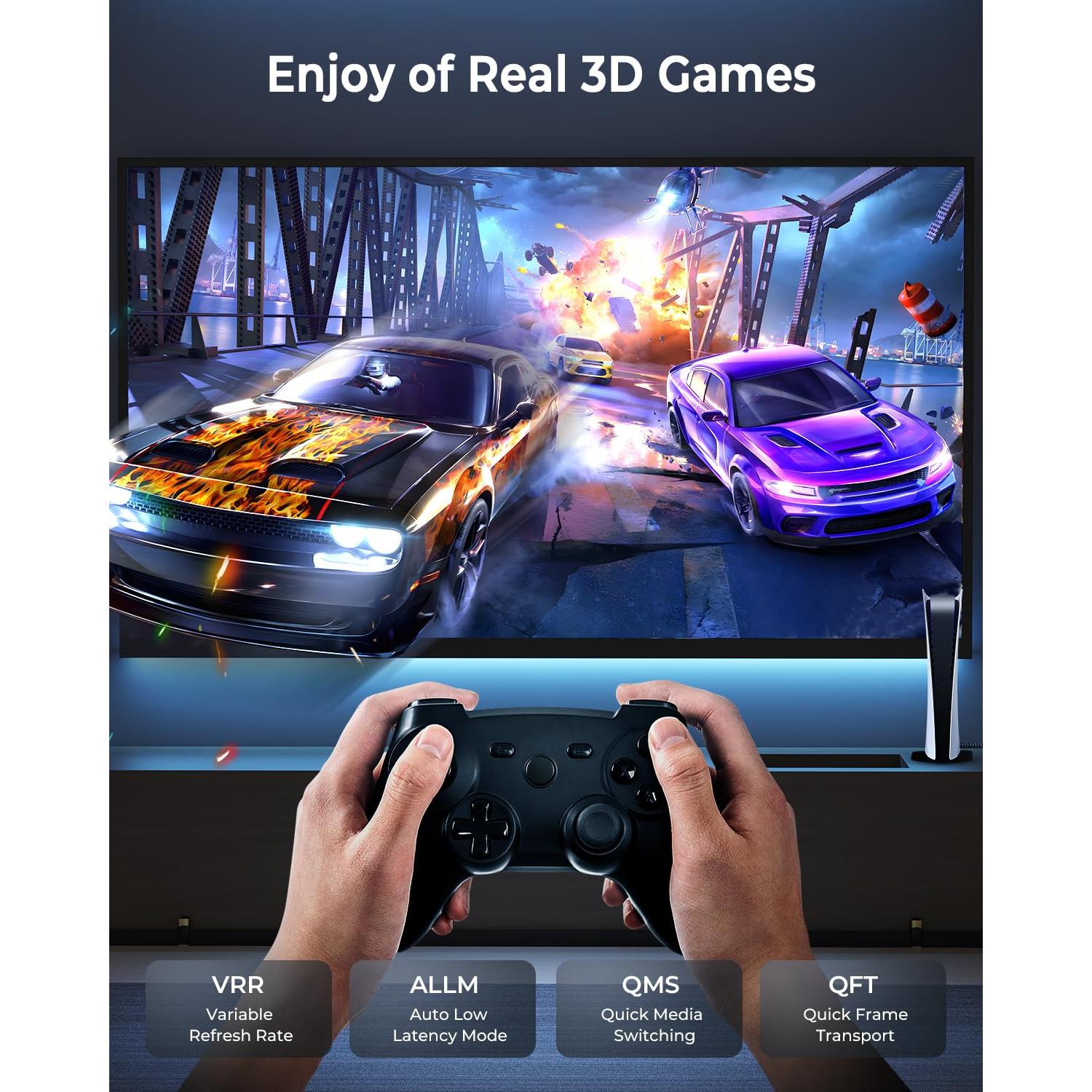 Cable HDMI 8K 3 m CABNEER 2 Pack Alta Velocidad 48Gbps